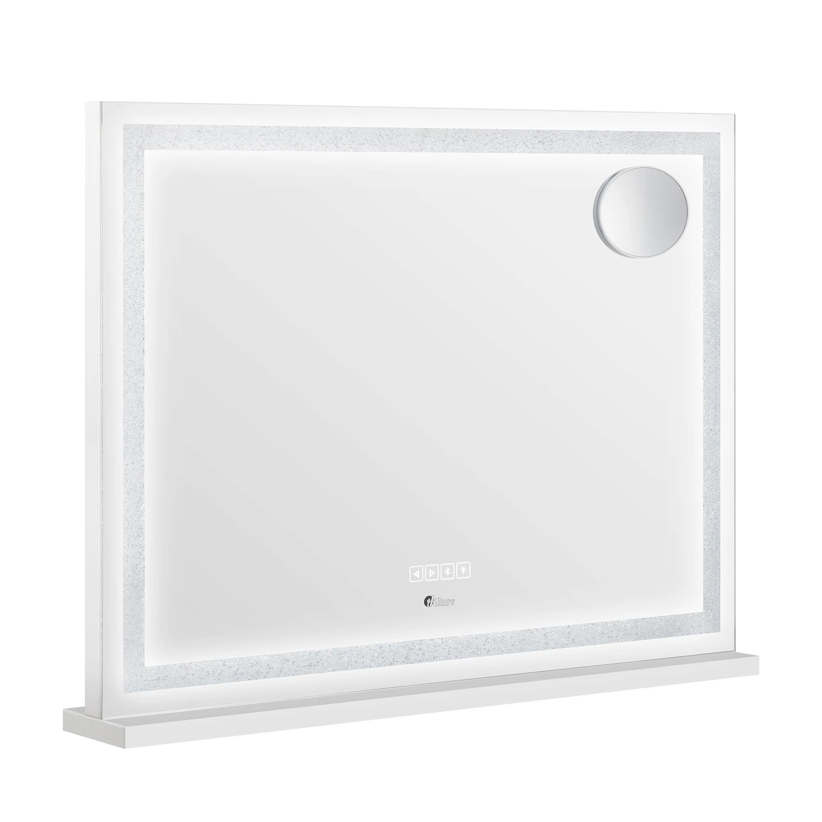 5 Oikiture Bluetooth Hollywood Led Makeup Mirror 80x62cm Crystal Vanity Mirrors
 - White, 5 of 7