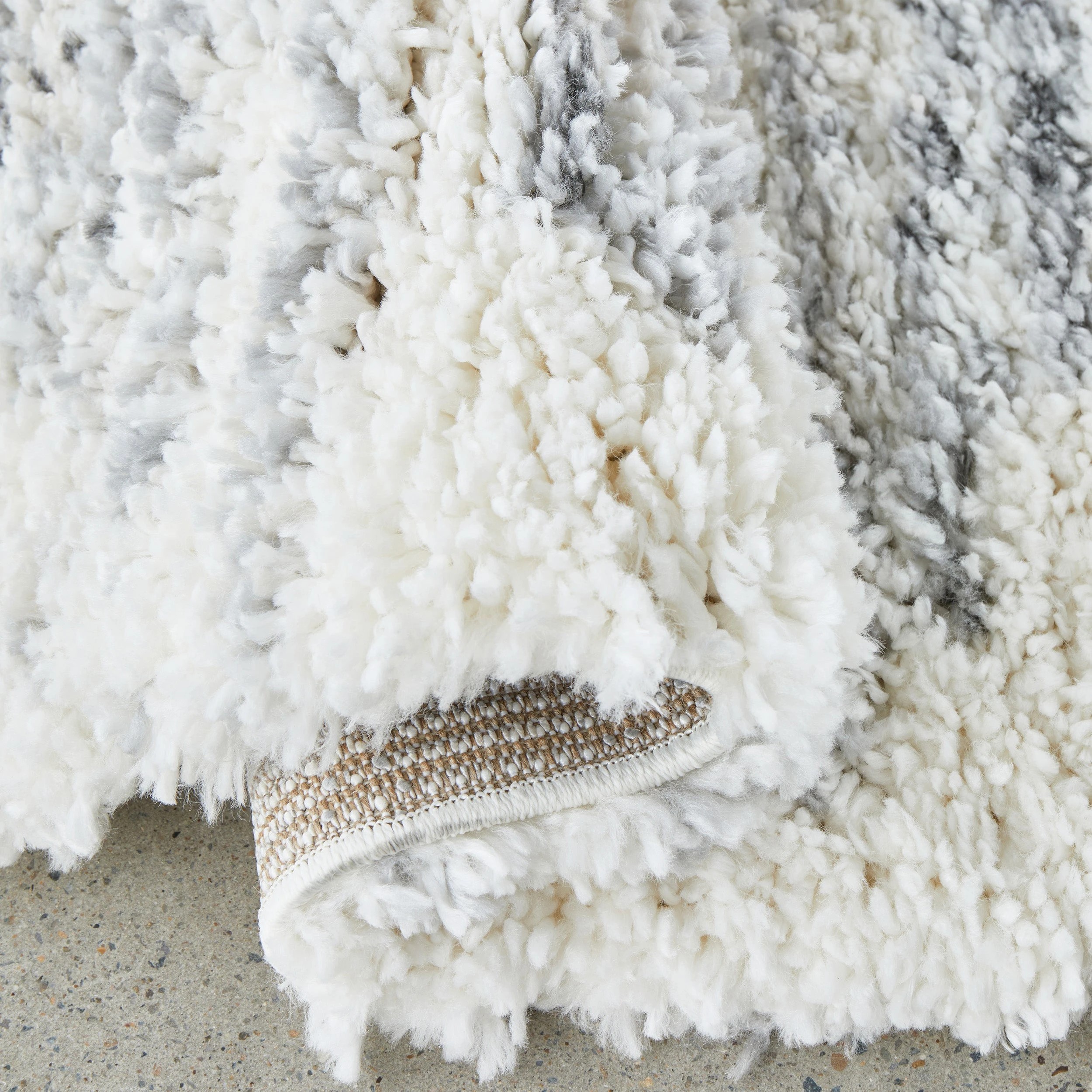 6 Common Ground Rugs Nocturne Gleam 290x200cm - Large Shag Rug - White, 6 of 6