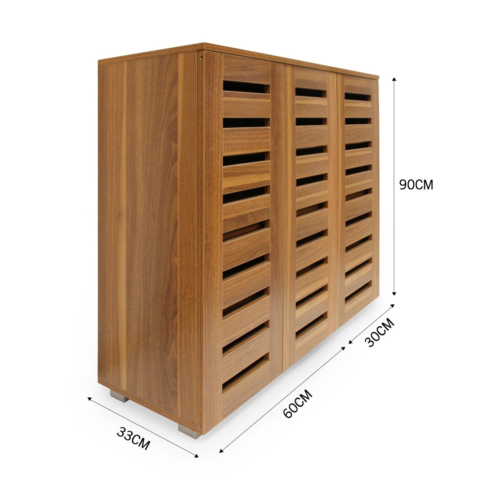 5 Ausway Wooden Shoe Storage Cabinet Shoe Rack Shelf Organiser for 30 Pairs Shoes Oak Colour, 5 of 8