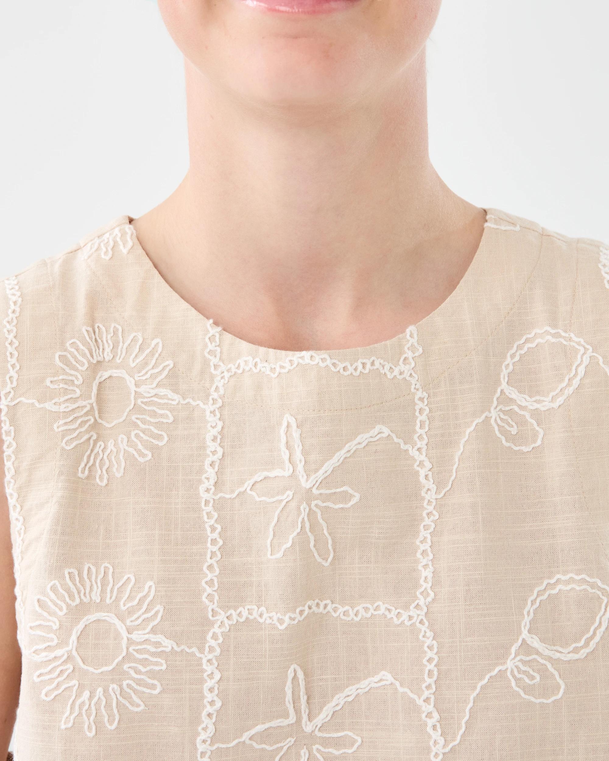 5 Sleeveless Woven Side Bow Top Pmc Chalk, 5 of 9