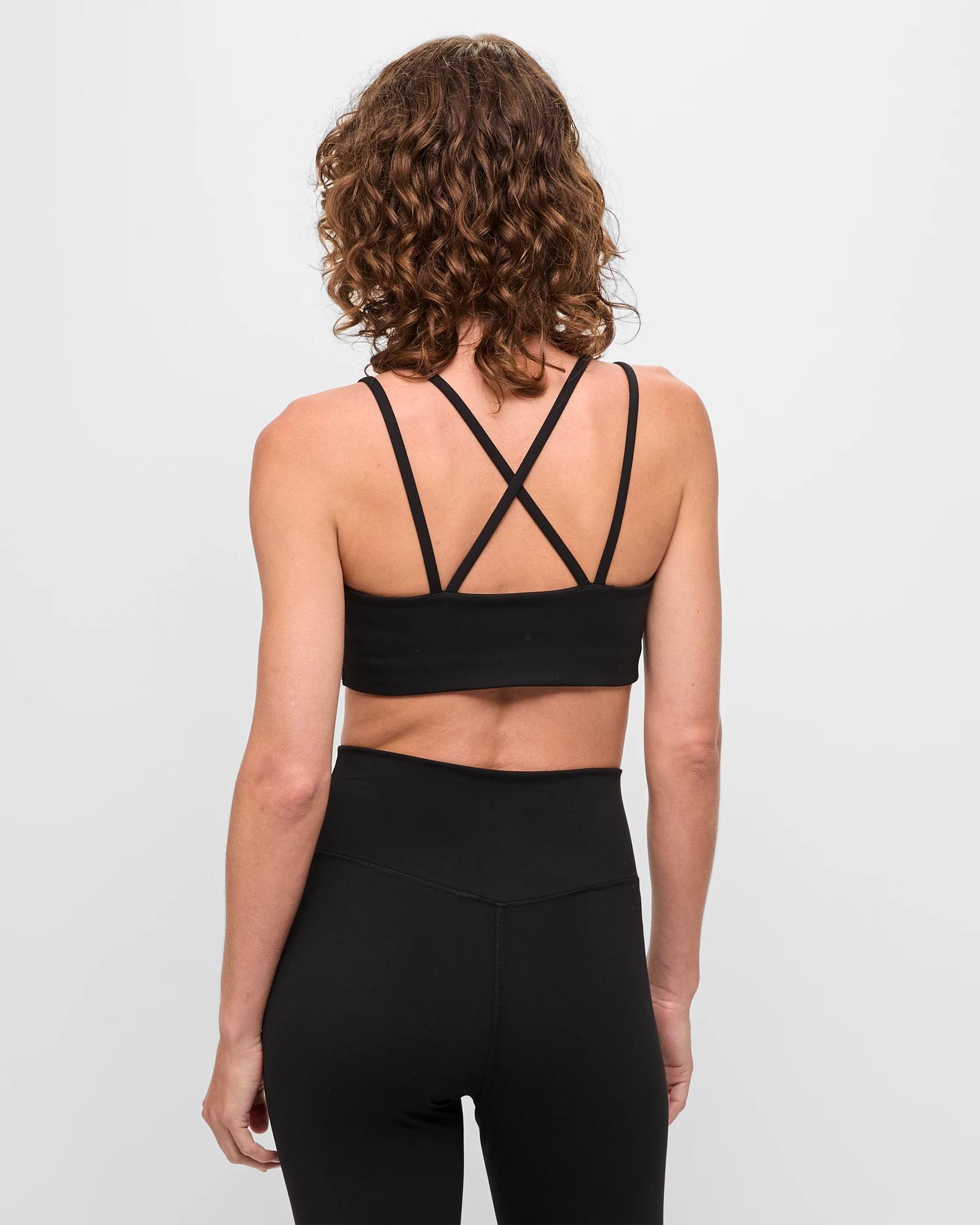 4 Target Active Low Impact Strappy Back Studio Soft Crop Top BLACK, 4 of 5