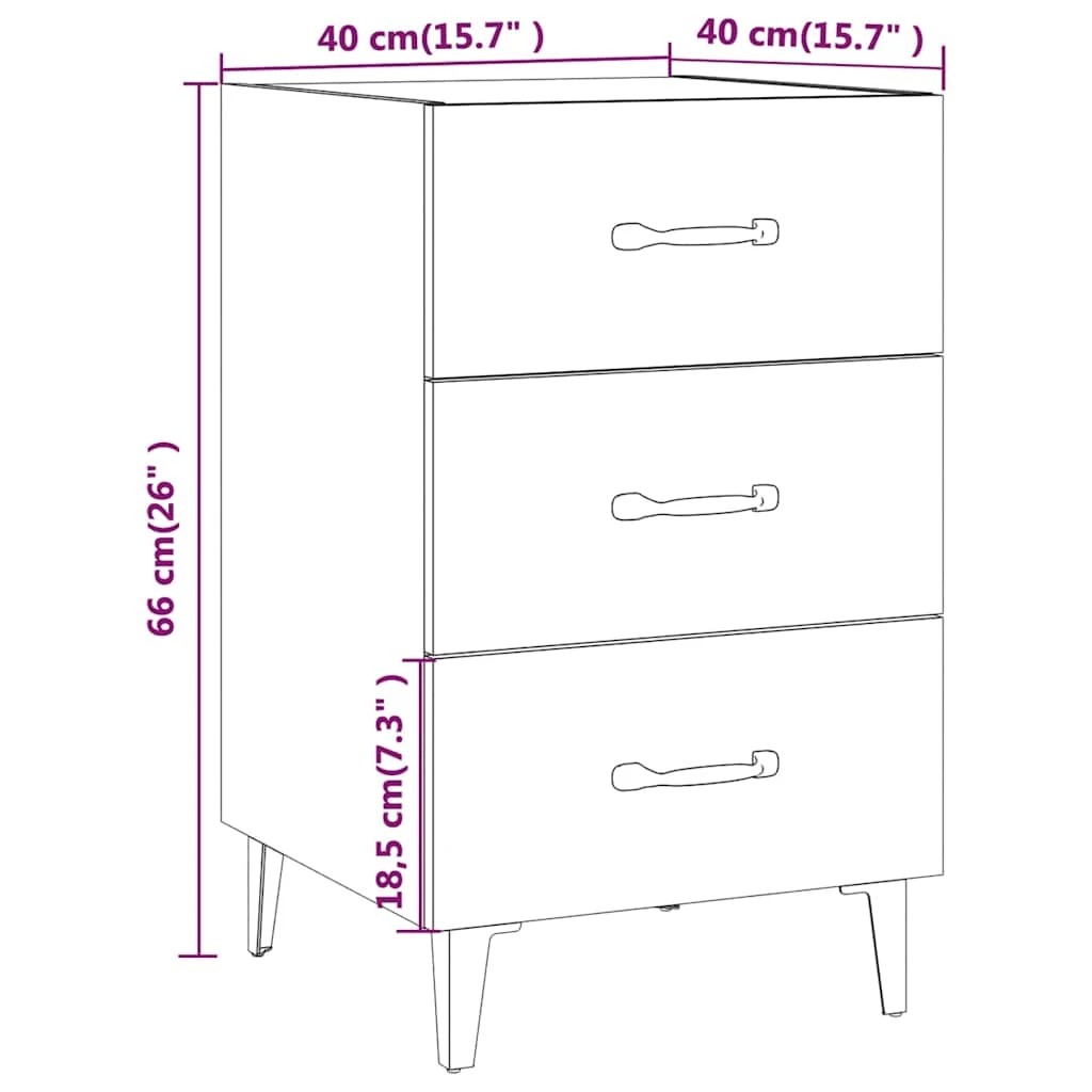 8 vidaXL Bedside cabinet Ample Storage - Brown, 8 of 10