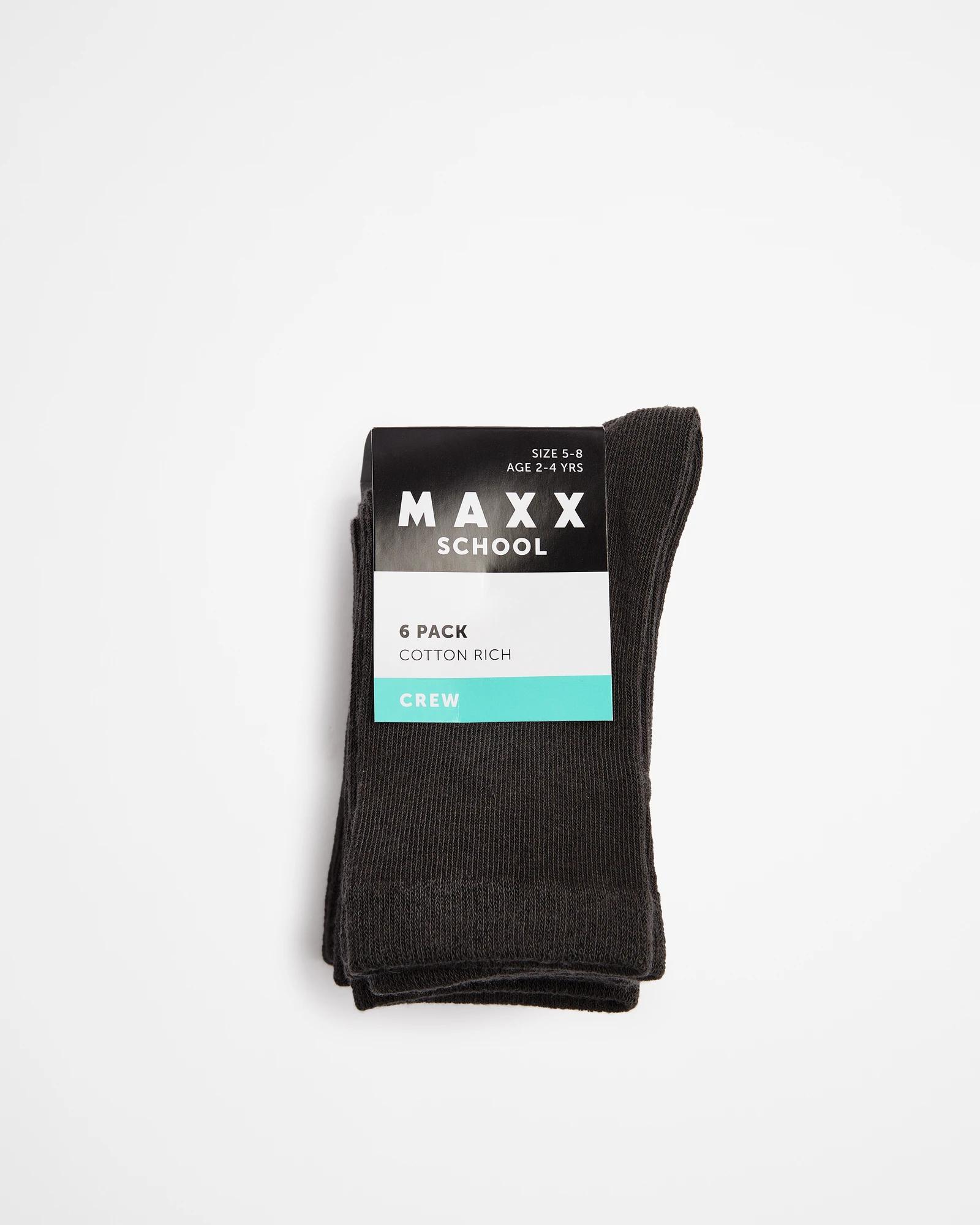 3 Maxx School Crew Socks 6 Pack CHARCOAL, 3 of 3