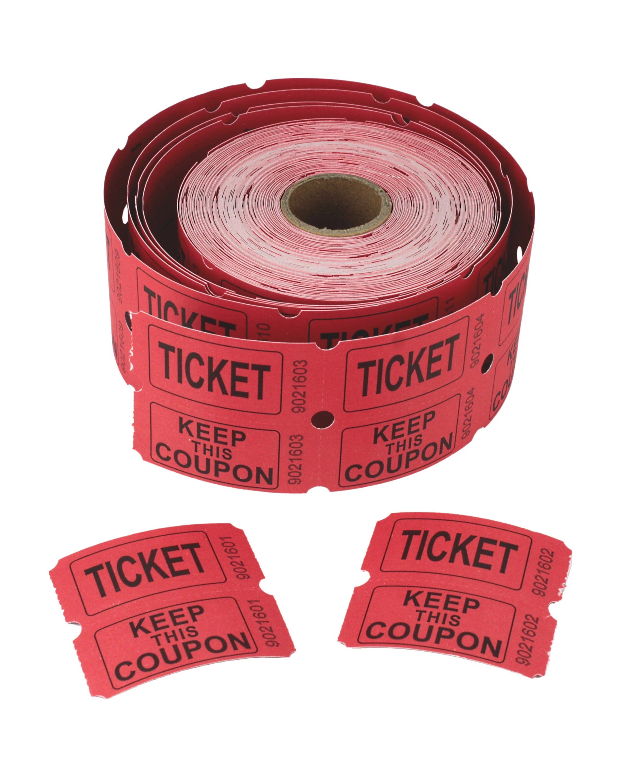 1 Unique Red Raffle Ticket Roll 500 Double Tickets - Red, 1 of 1