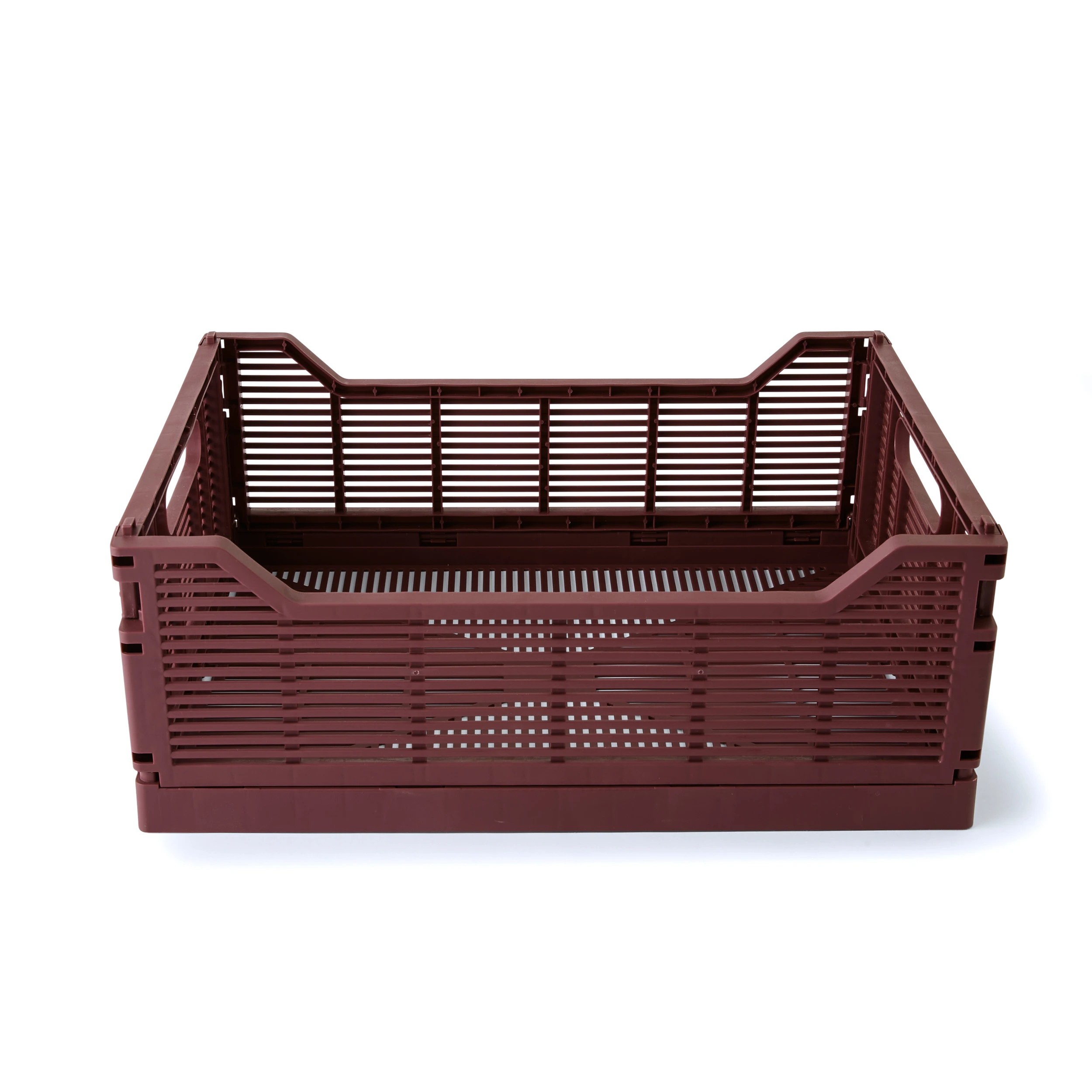 3 13L Linear Collapsible Crate - Medium, Burgundy, 3 of 5