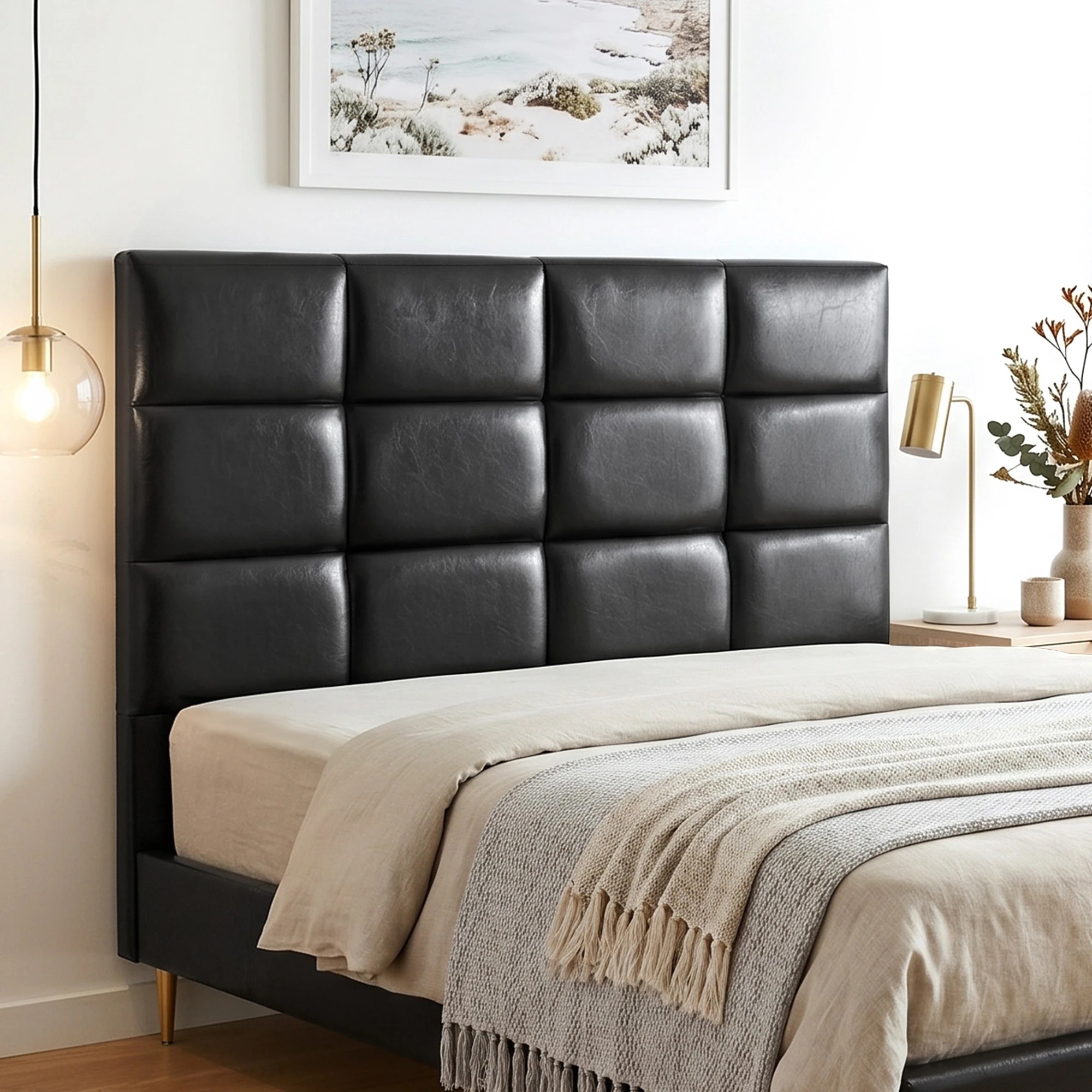 8 Artiss Bed Headboard Queen Bedhead PU Leather - Black, 8 of 8