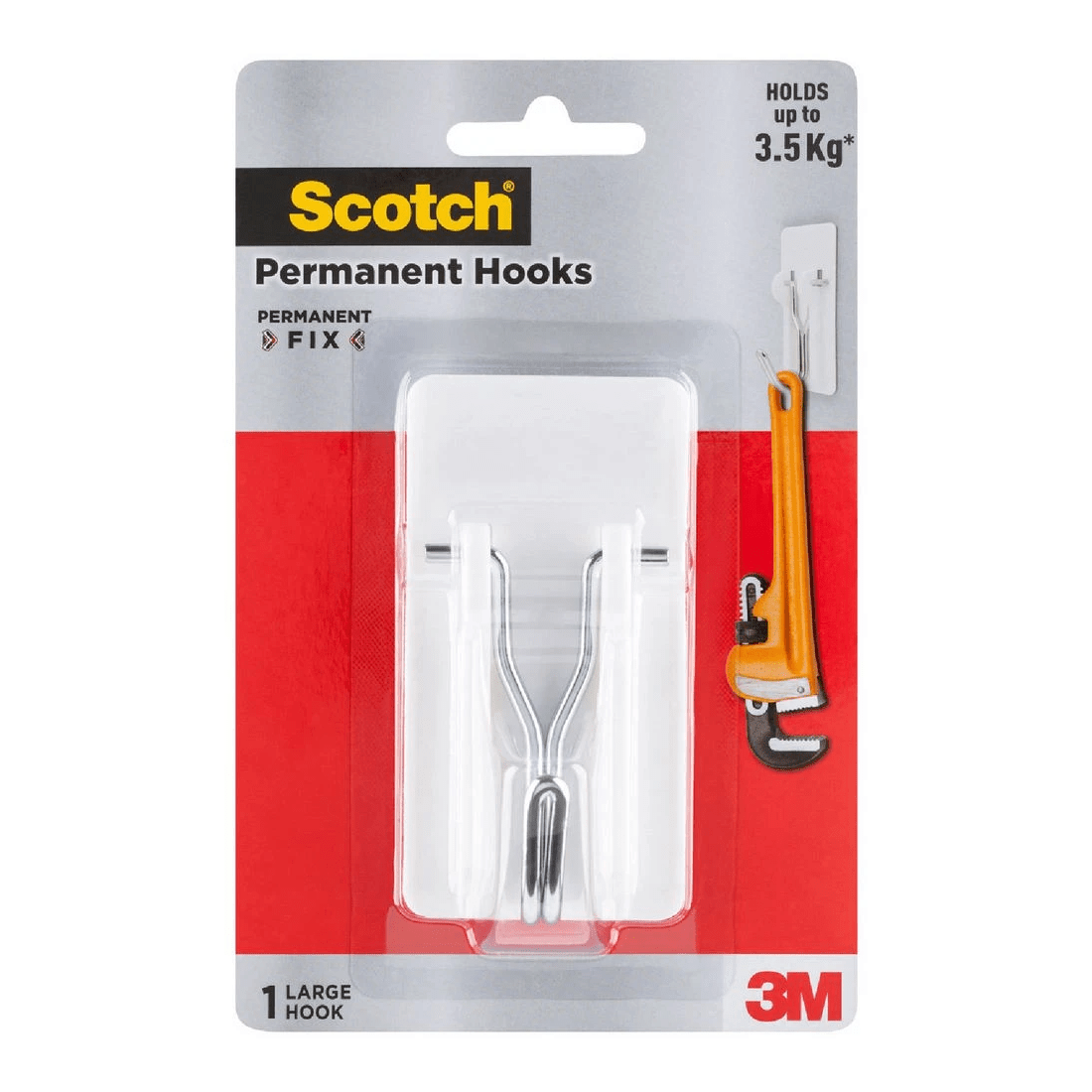 1 3M Large Wire Hook 3.5kg White, 1 of 6