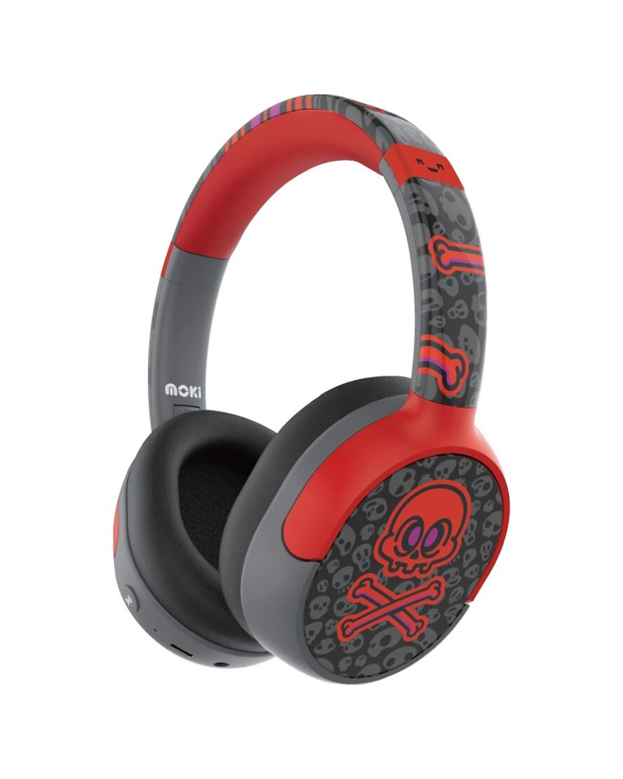 1 Moki Super Pop Wireless Bluetooth Over Ear Kids Headphones - Red, 1 of 4