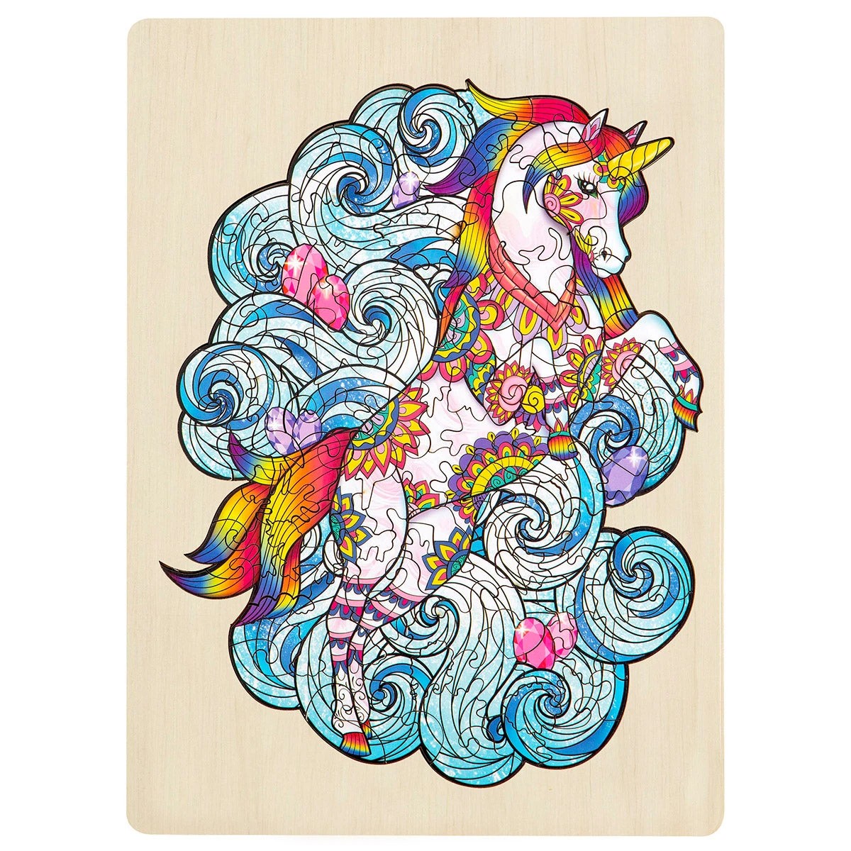 3 Puzzle Master 129 Piece Wooden Jigsaw Puzzle, Unicorn, 3 of 7