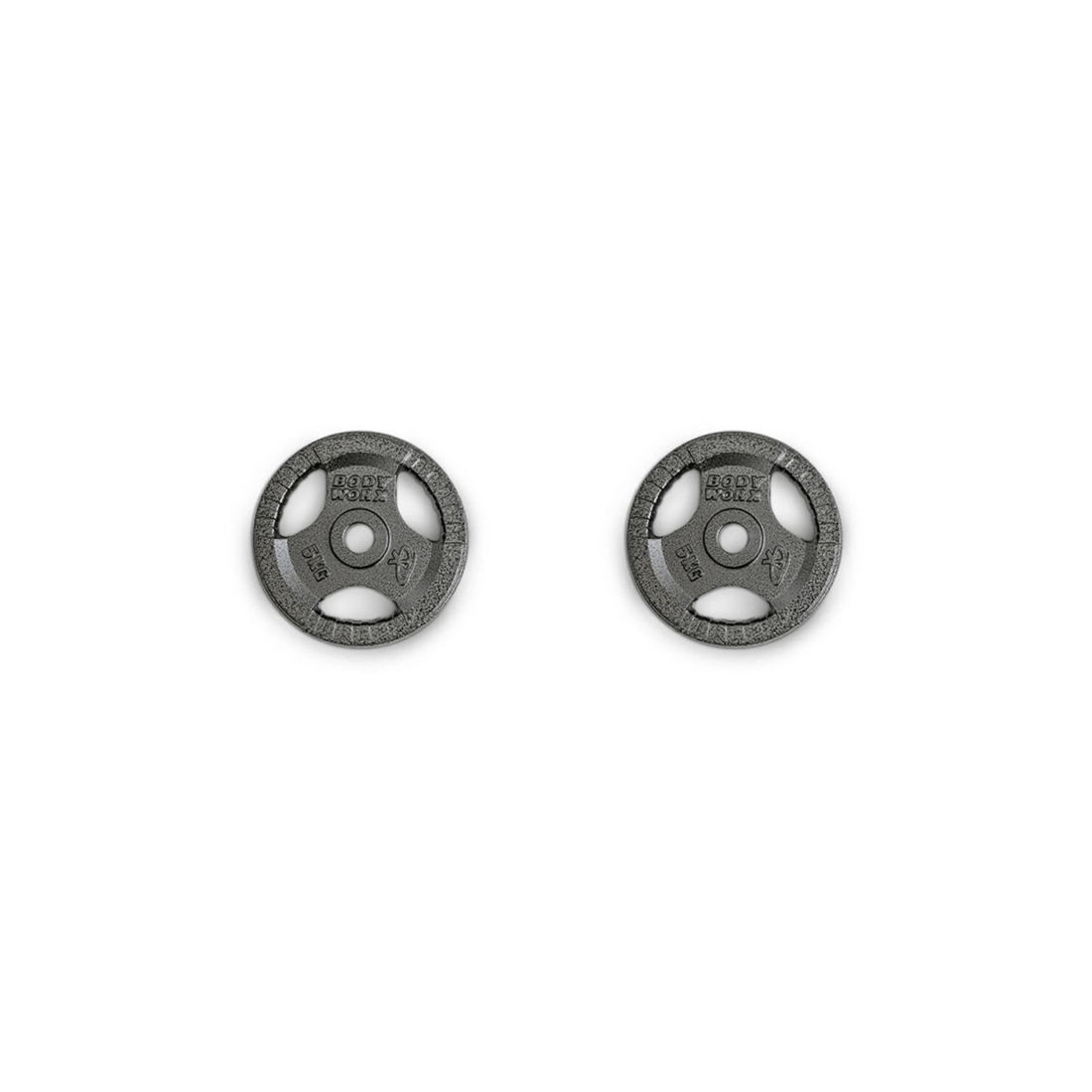 1 BODYWORX Olympic Ezy Grip Disc Weight Plate 5kg 2 Pack 52mm Home Gym Training - Black, 1 of 2