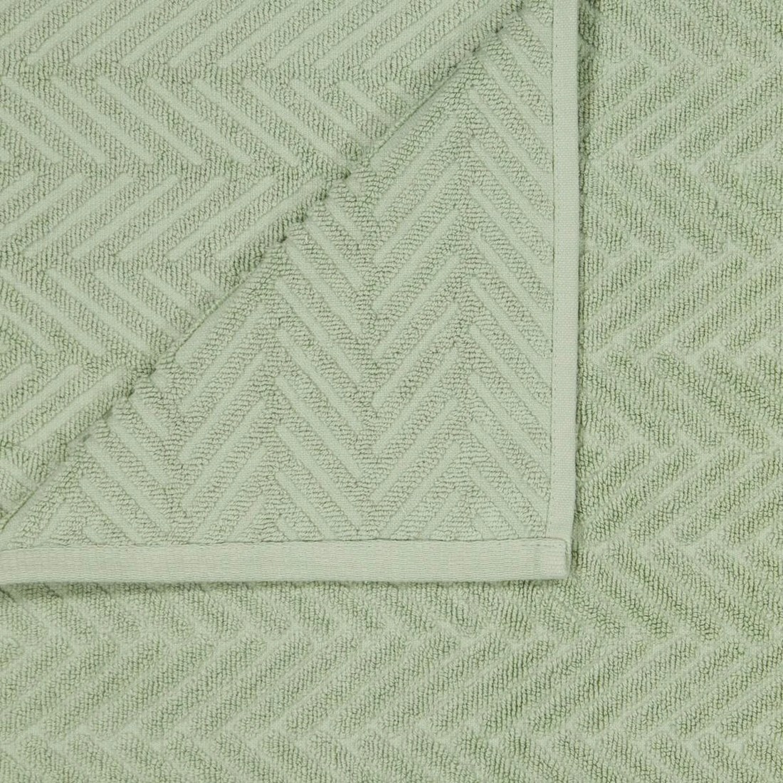 2 Chevron Cotton Bath Towel - Sage, 2 of 6