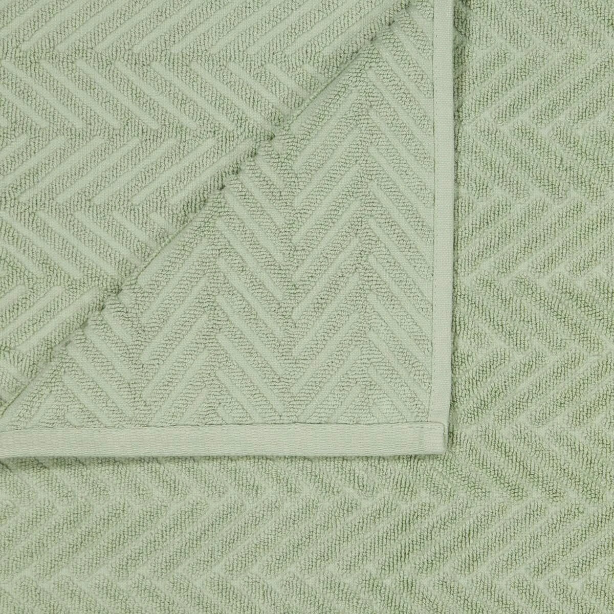 2 Chevron Cotton Bath Towel - Sage, 2 of 6