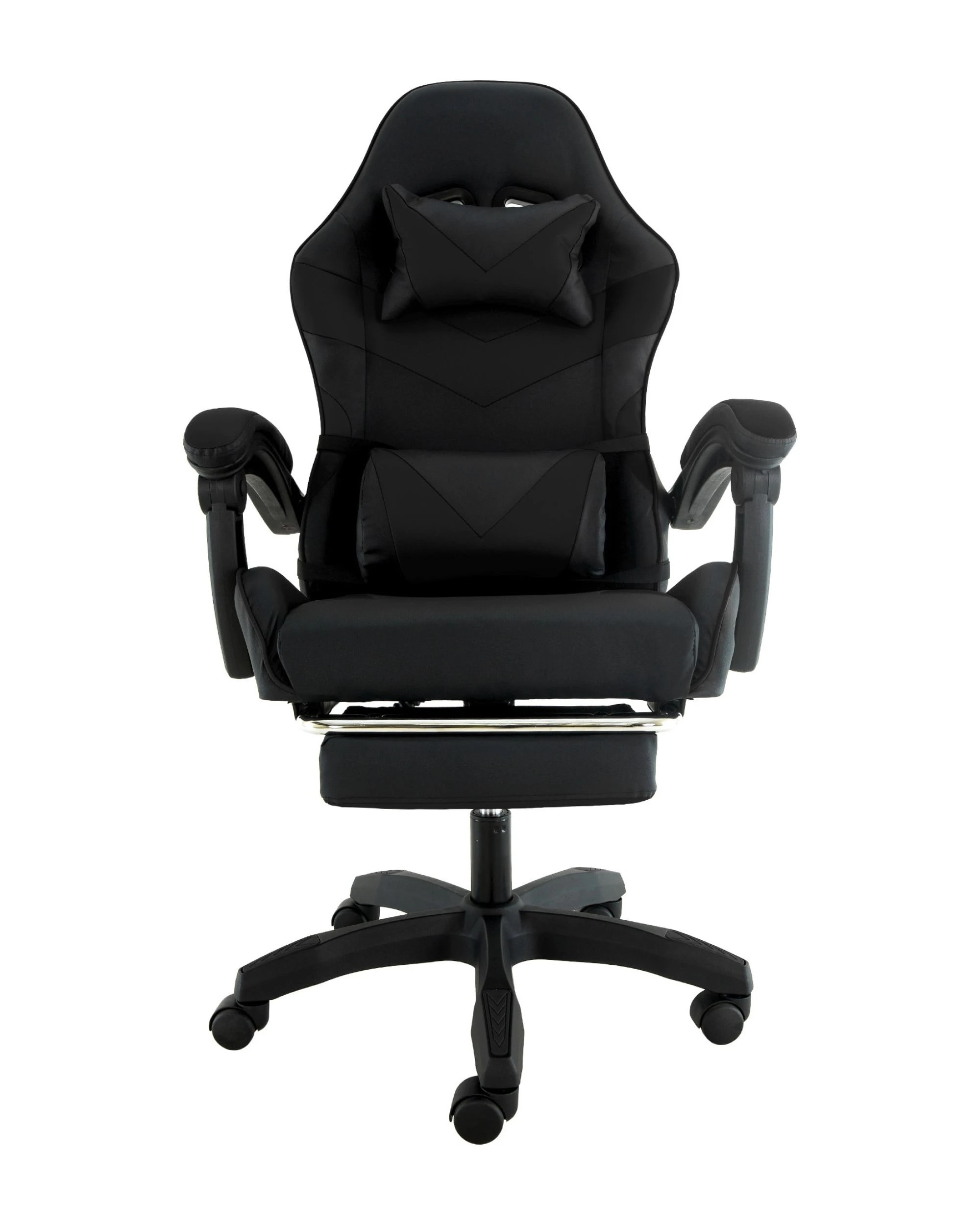 3 Sarantino Cueva Reclining High Back Office Gaming Chair Black Retractable Footrest Computer Seat, 3 of 5