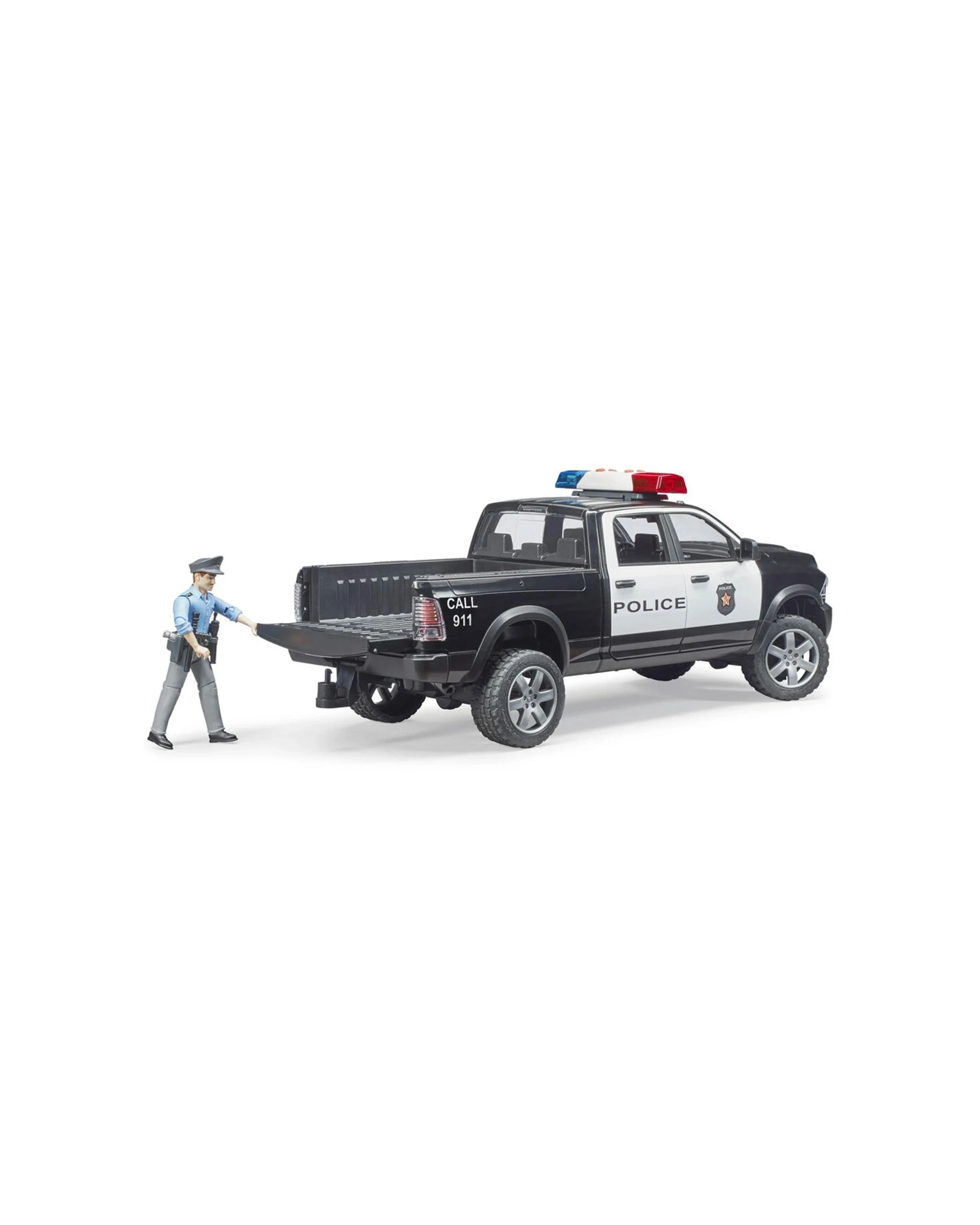 2 Bruder Police Truck Vehicle With Light Sound Policeman Figure Toy 4 Years Plus - Black, 2 of 4