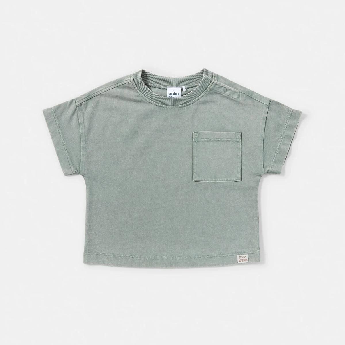 4 2 Pack Short Sleeve Oversized Wash T-shirt NAVY AND GREEN, 4 of 6