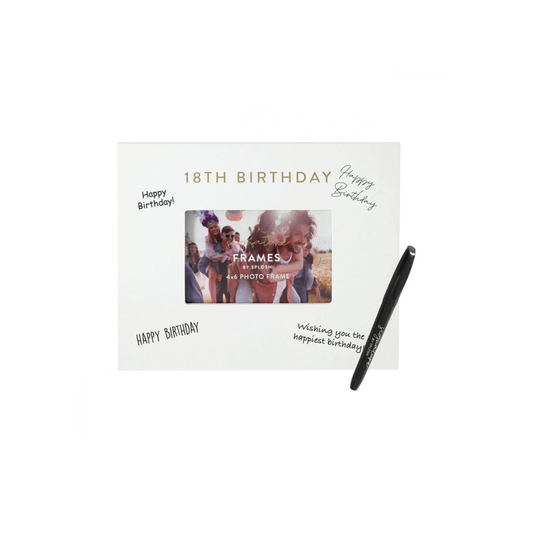 5 Splosh 18th Birthday Signature Photo Frame W/ Marker Home Decor 27.5x23cm White
 - White, 5 of 5