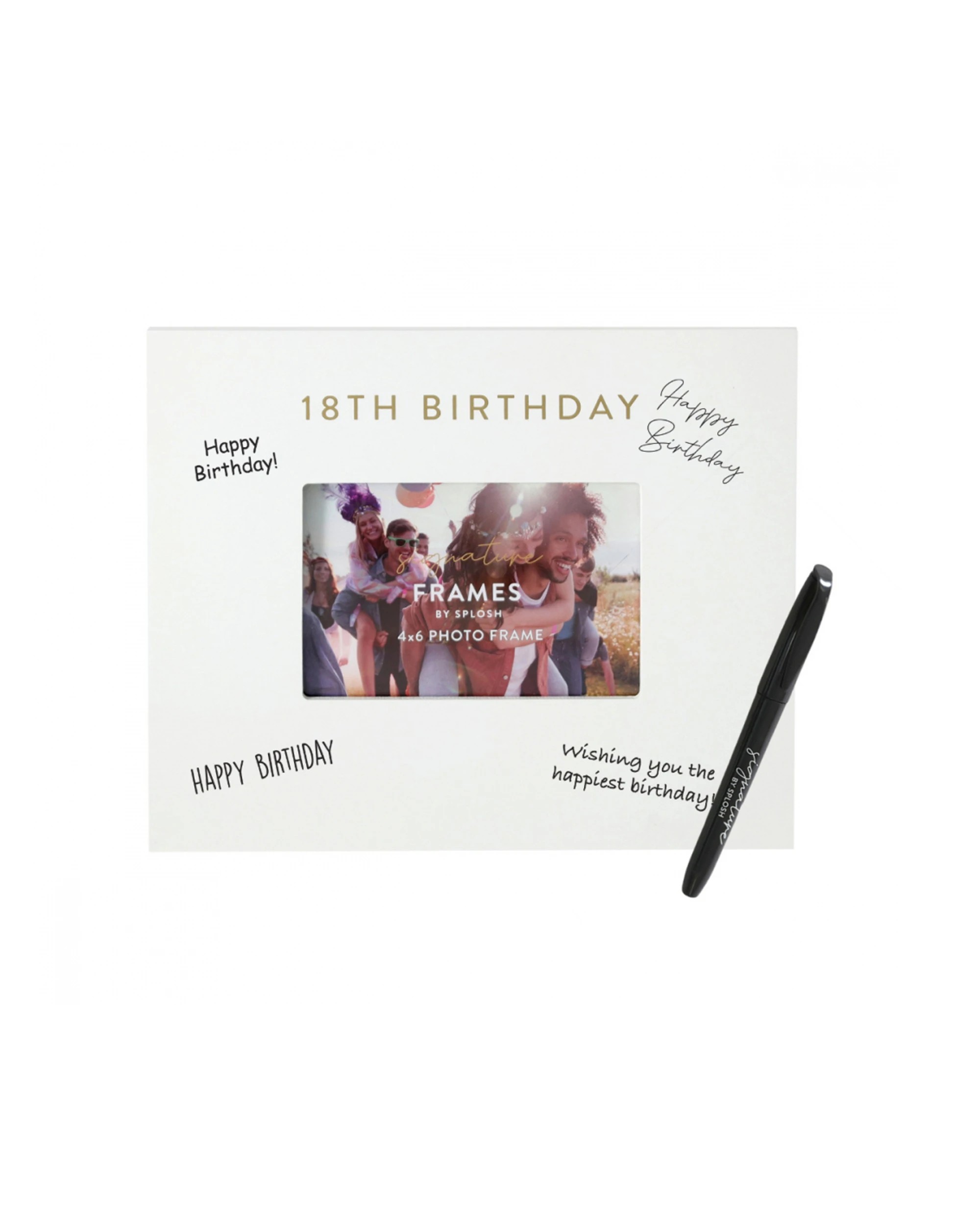 5 Splosh 18th Birthday Signature Photo Frame W/ Marker Home Decor 27.5x23cm White
 - White, 5 of 5