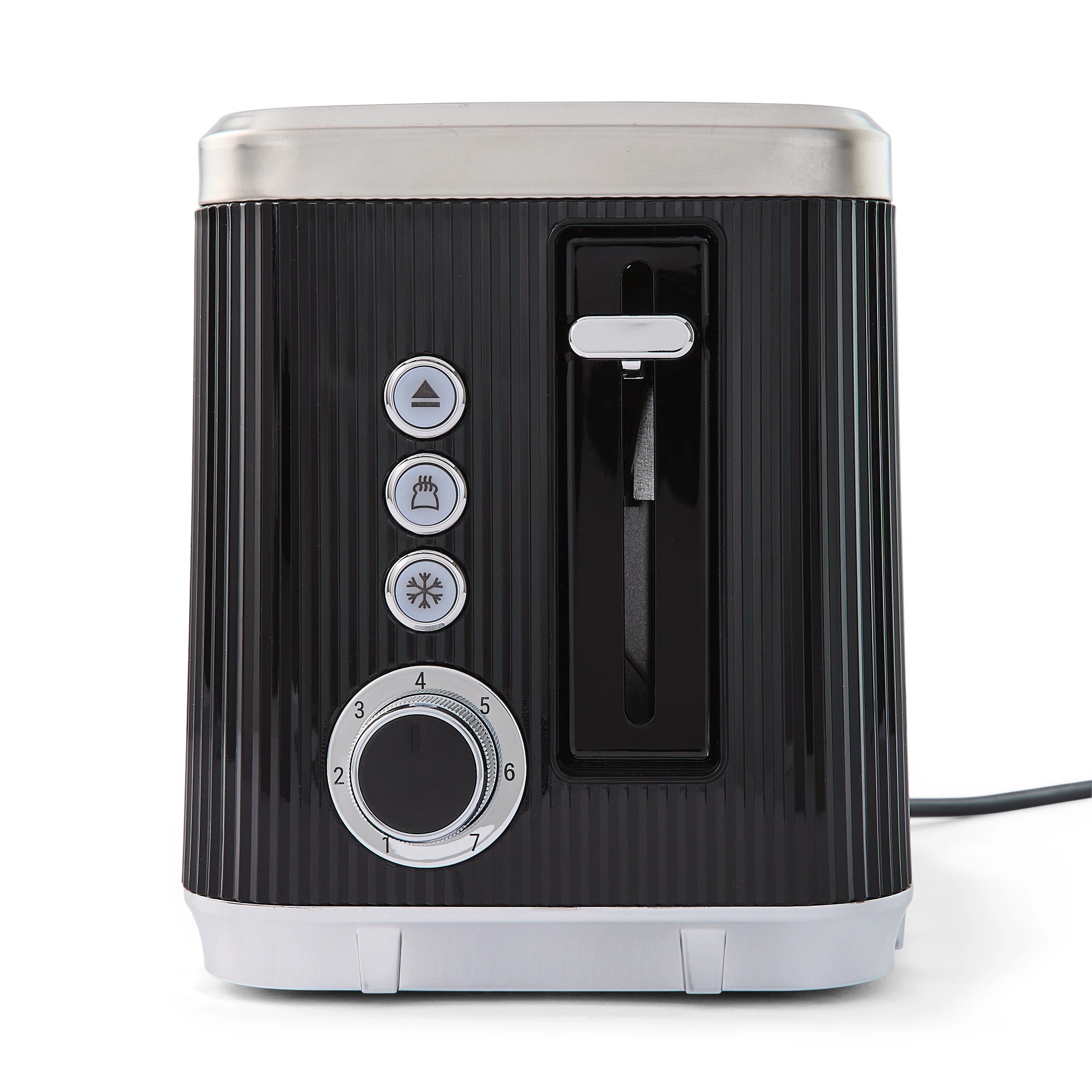 4 2 Slice Ribbed Toaster - Black, 4 of 6