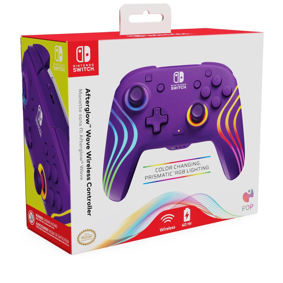 2 PDP Afterglow Wave Wireless Controller Purple- Nintendo Switch - Purple, 2 of 6