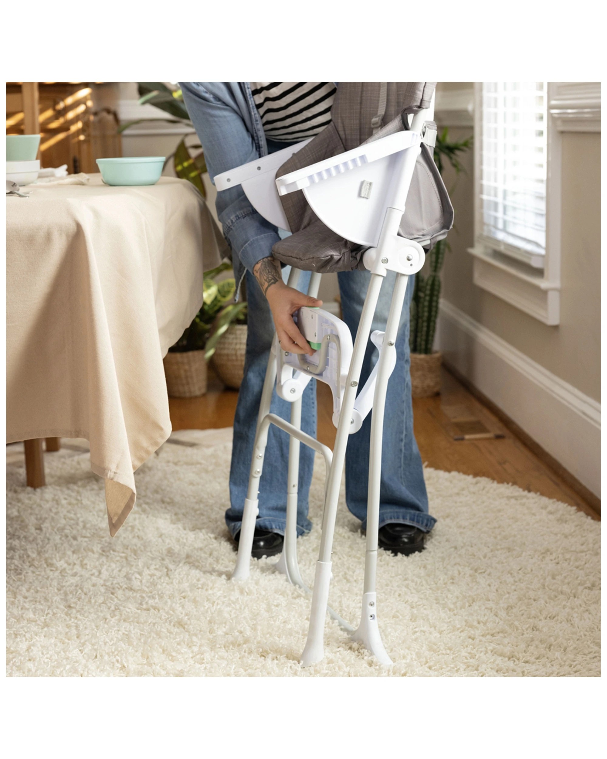 5 Ingenuity Sun Valley Compact Folding Baby High Chair 6 Months To 3 Years - Grey, 5 of 6