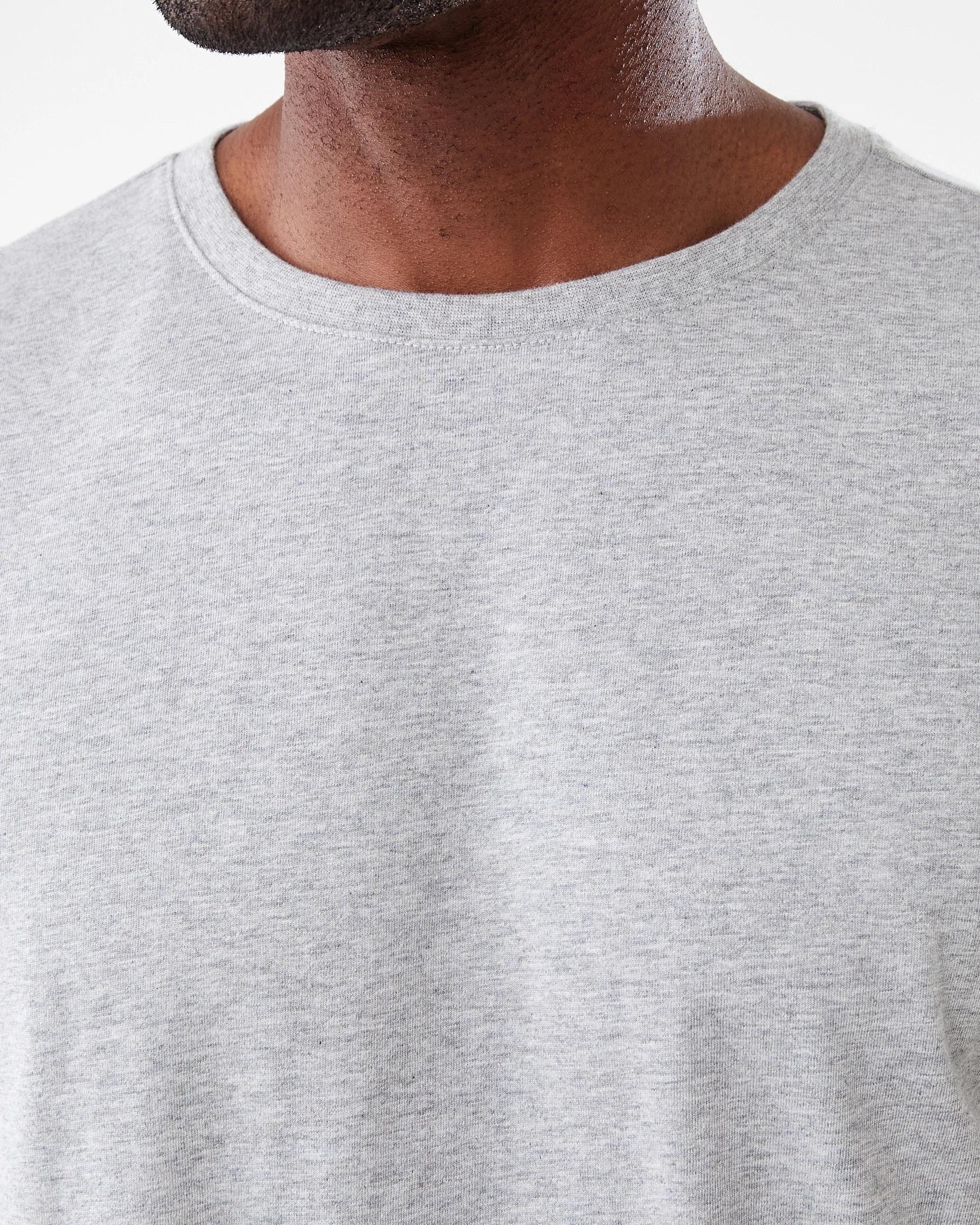 5 Plain Crew Neck T-shirt MARLE GREY, 5 of 5