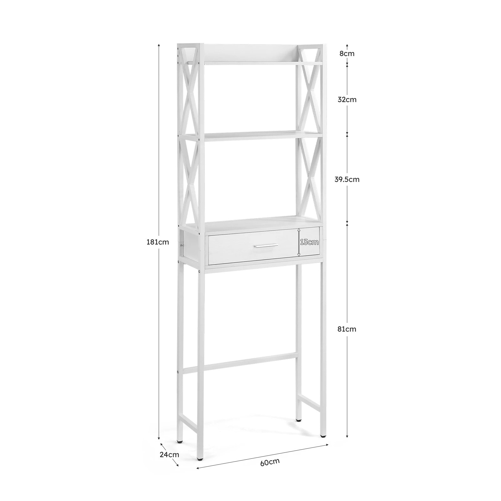 2 LUXSUITE Toilet Storage Shelf Freestanding Bathroom Holder, 2 of 9