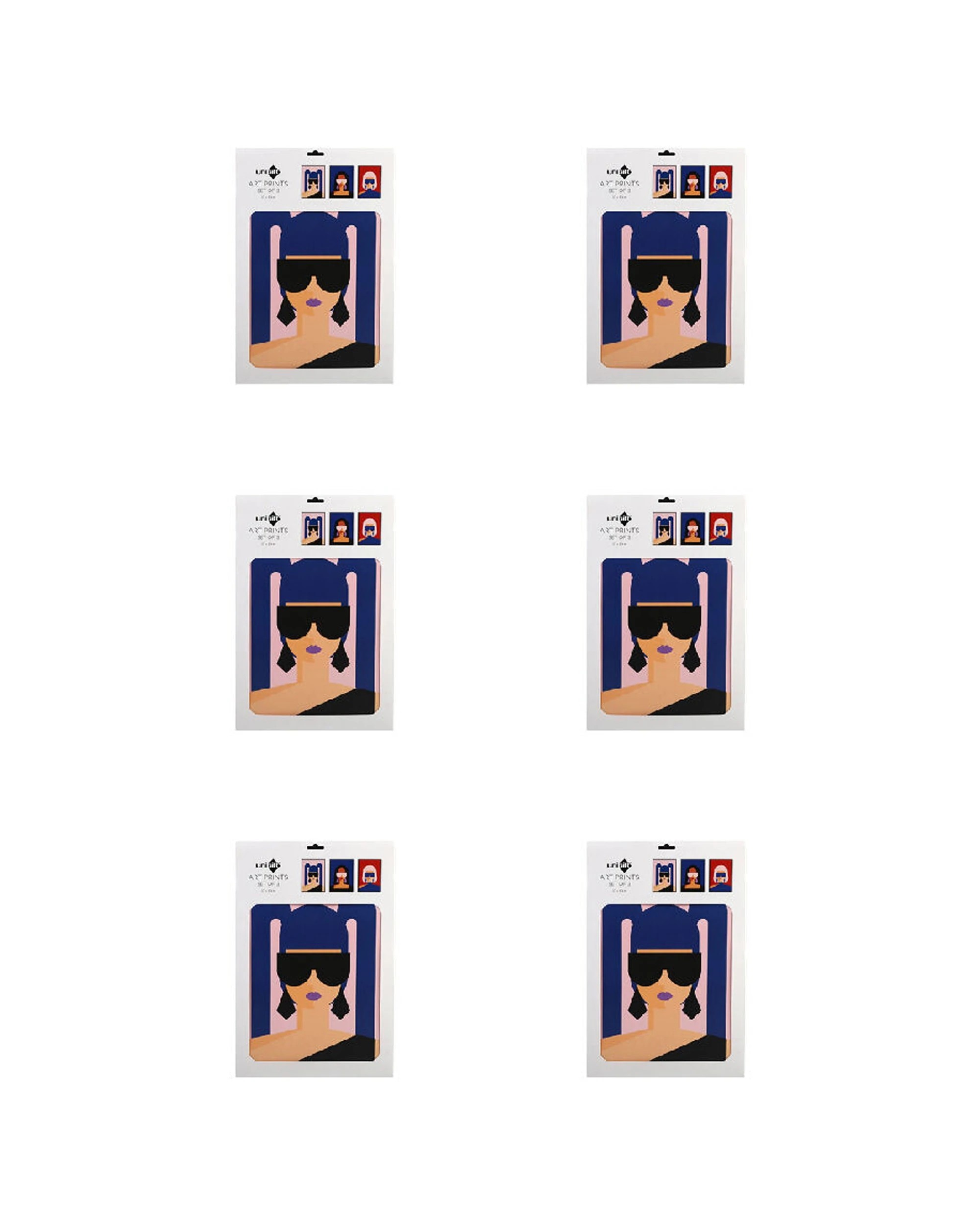 1 Unigift 18pc Art Prints Poster Funky Girl 30x40cm Pack - Multi, 1 of 3
