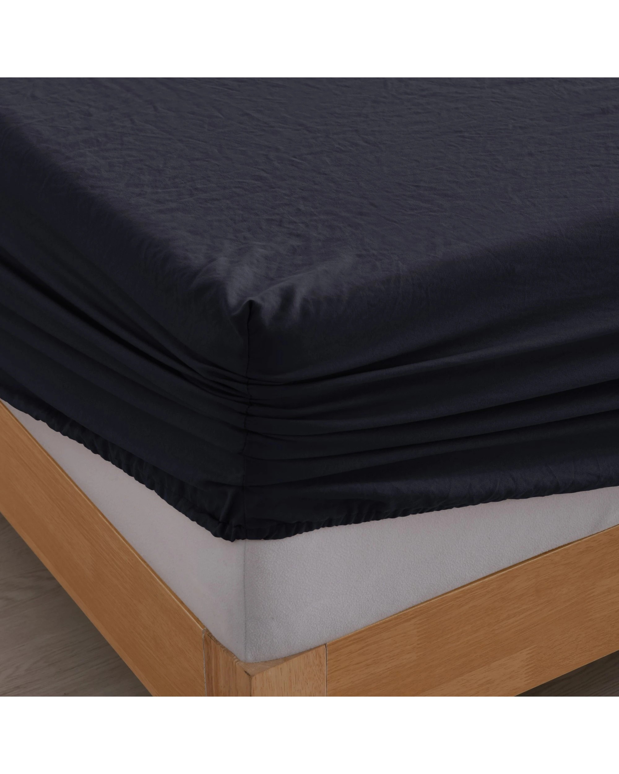 5 Dreamaker Superfine Washed Microfibre Sheet Set - Queen Bed - Navy, 5 of 6