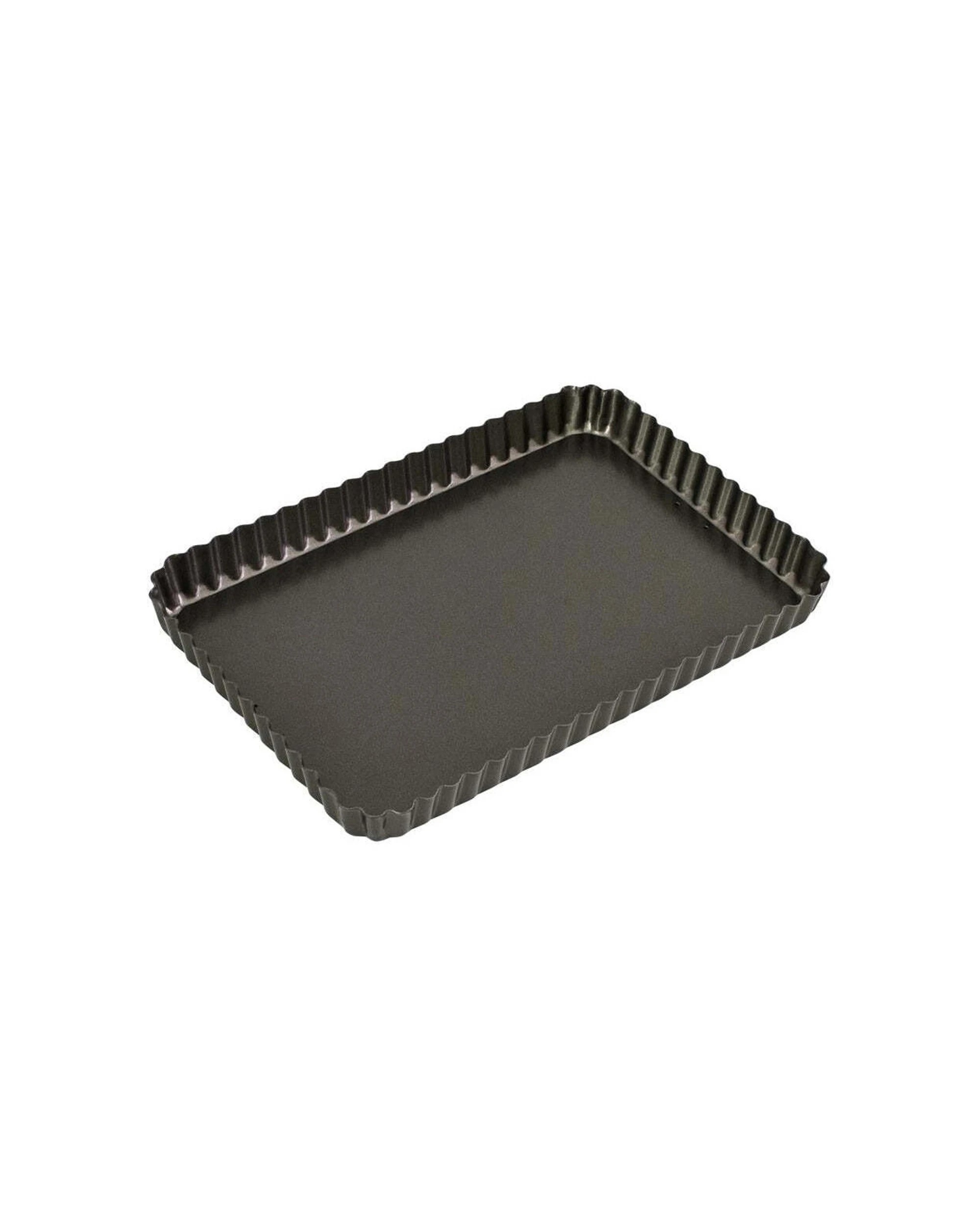1 Bakemaster Carbon Steel Loose Base Nonstick Quiche Pan 31x21cm Rectangular
 - Grey, 1 of 3
