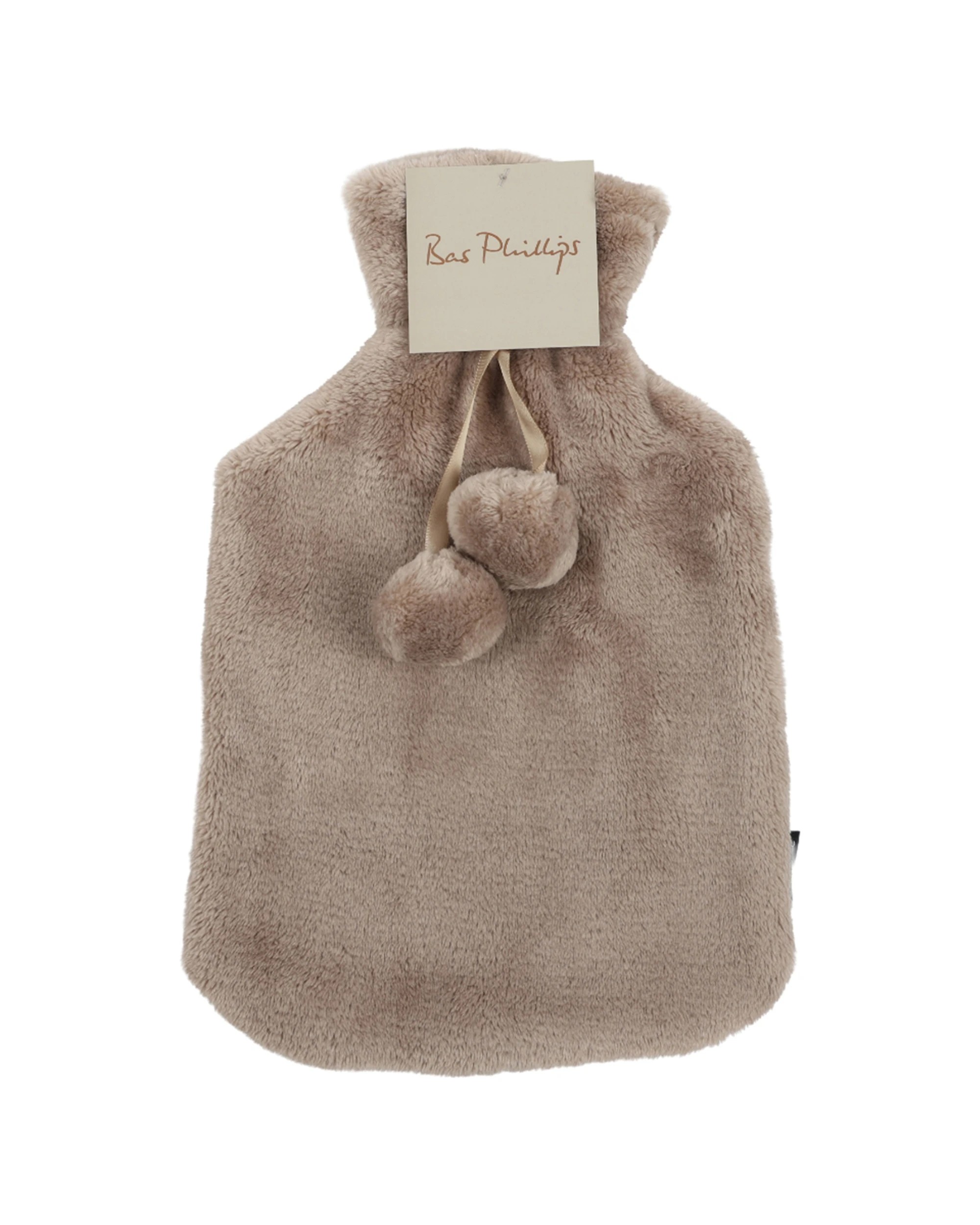 1 Bas Phillips Faux Mink Polyester Hot Water Bottle Cover 2L Stone - Brown, 1 of 1