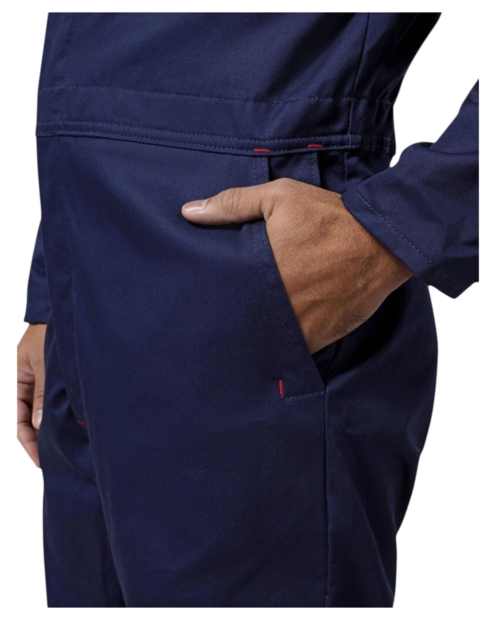 4 Hard Yakka Mens Foundations Cotton Drill Coverall NAVY, 4 of 7