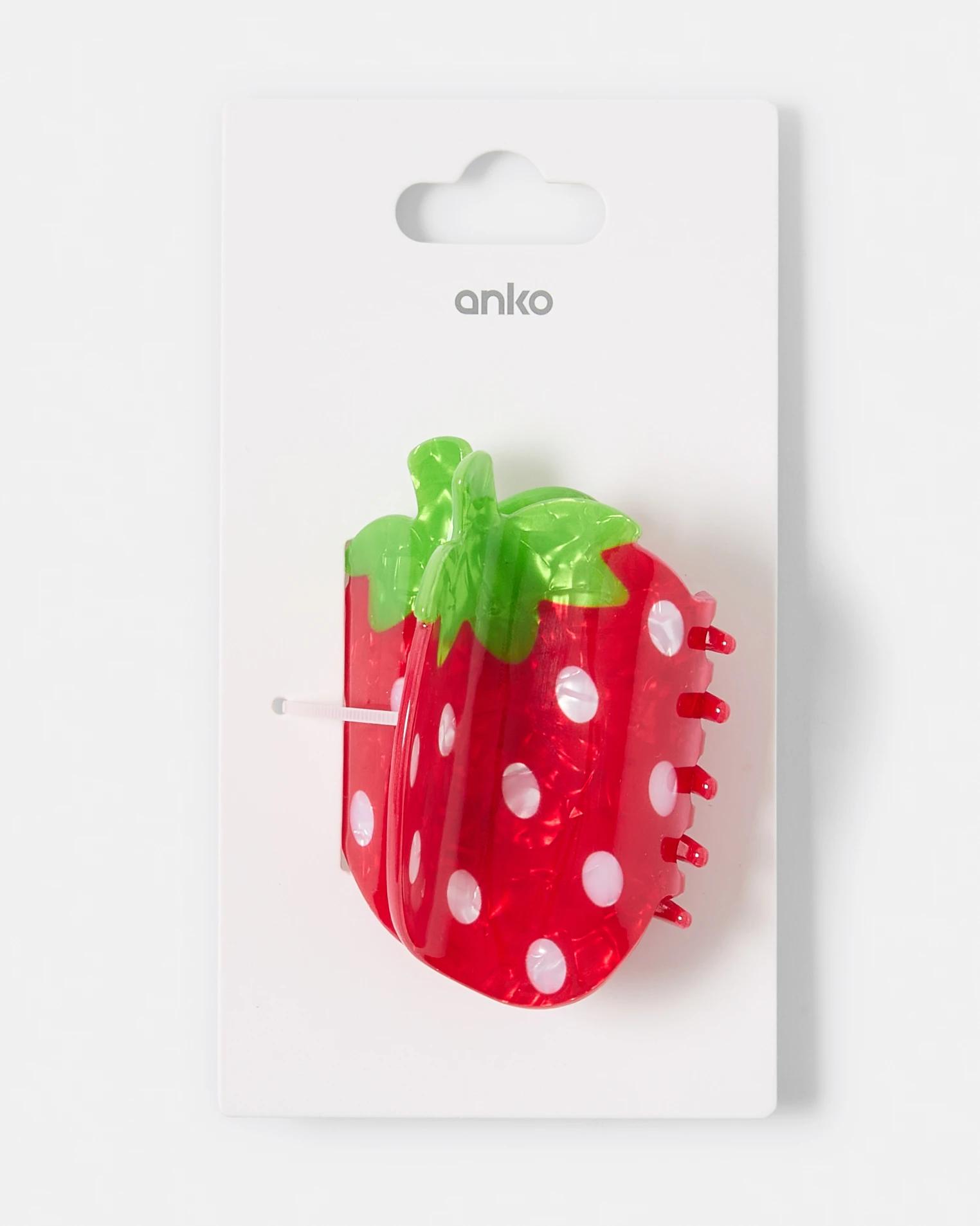 4 Red Strawberry Claw Hair Clip Red, 4 of 4