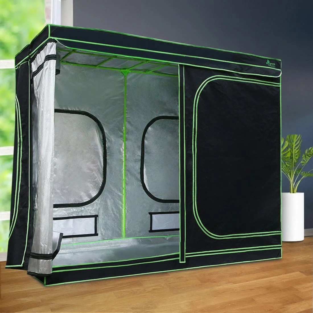 5 Green Fingers Grow Tent 240x120x200CM Hydroponics Kit Indoor Plant Room System - Black, 5 of 5