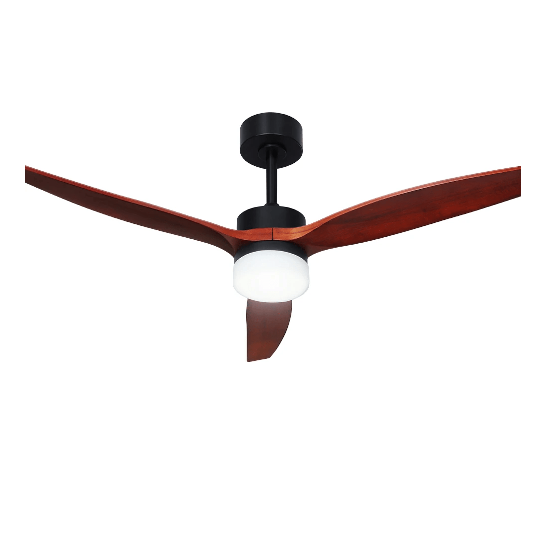 1 Devanti 52'' Ceiling Fan AC Motor 3 Blades w/Light - Dark Wood - Brown, 1 of 2