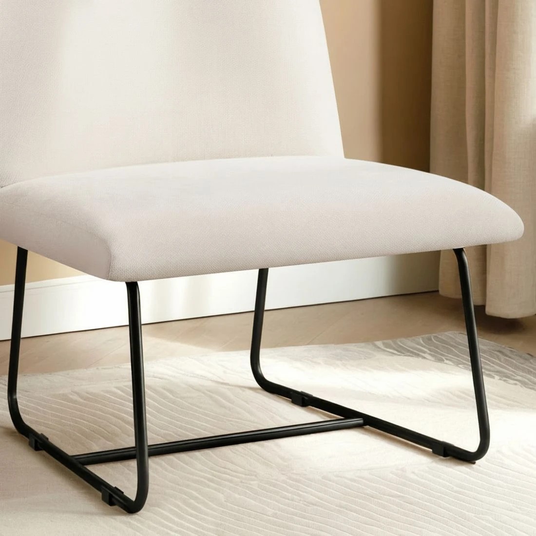 6 Artiss Accent Chair Armchair Cross Leg - Beige, 6 of 6