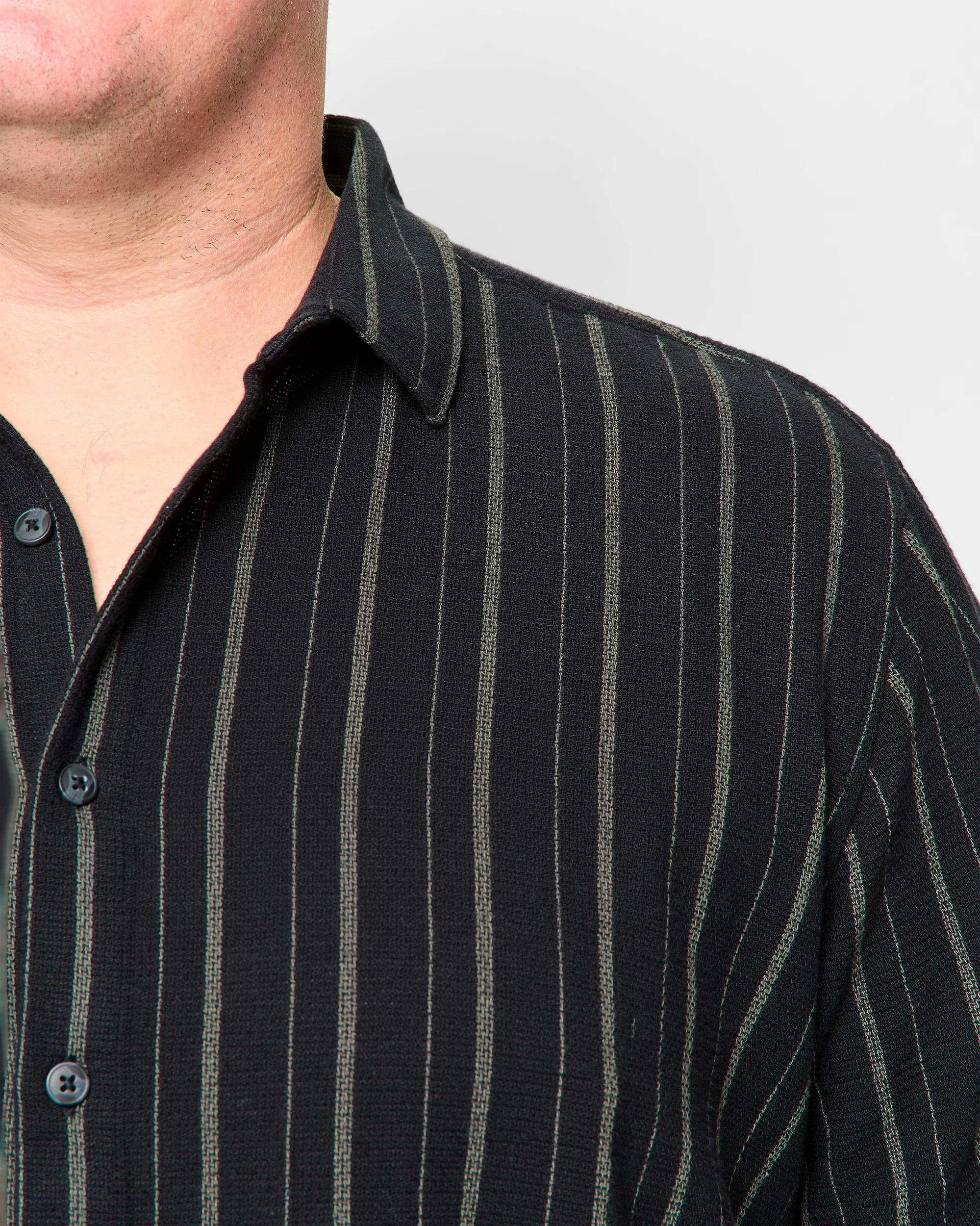 5 Target Plus Size Australian Cotton Textured Stripe Shirt BLACK, 5 of 5