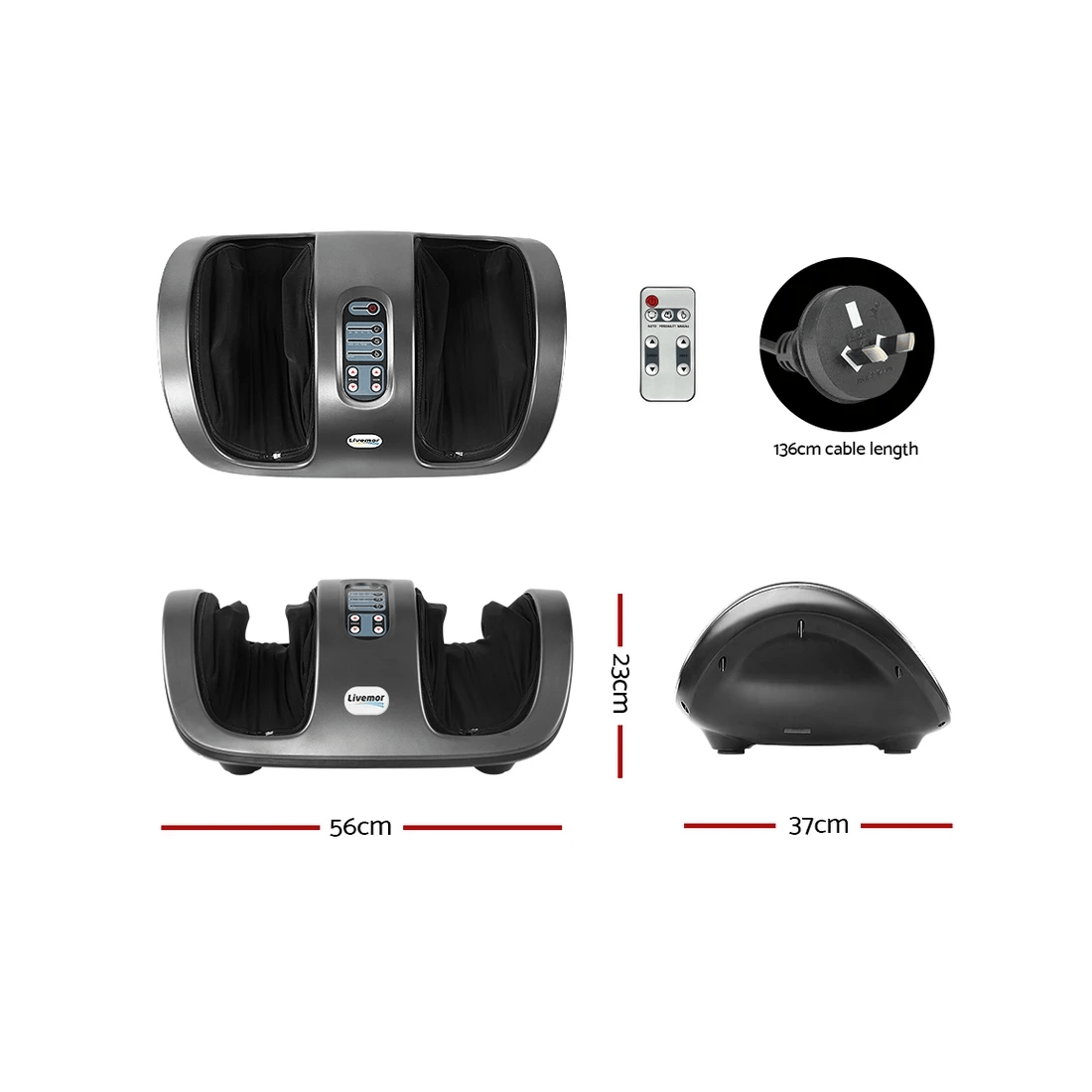 2 Livemor Foot Massager Shiatsu Massagers Electric Roller Kneading Calf Leg - Multi, 2 of 7