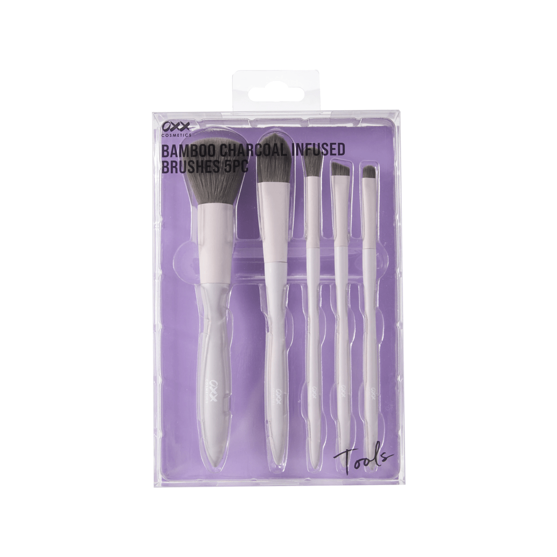 1 OXX Cosmetics 5 Piece Bamboo Charcoal Infused Brushes - Purple, 1 of 4