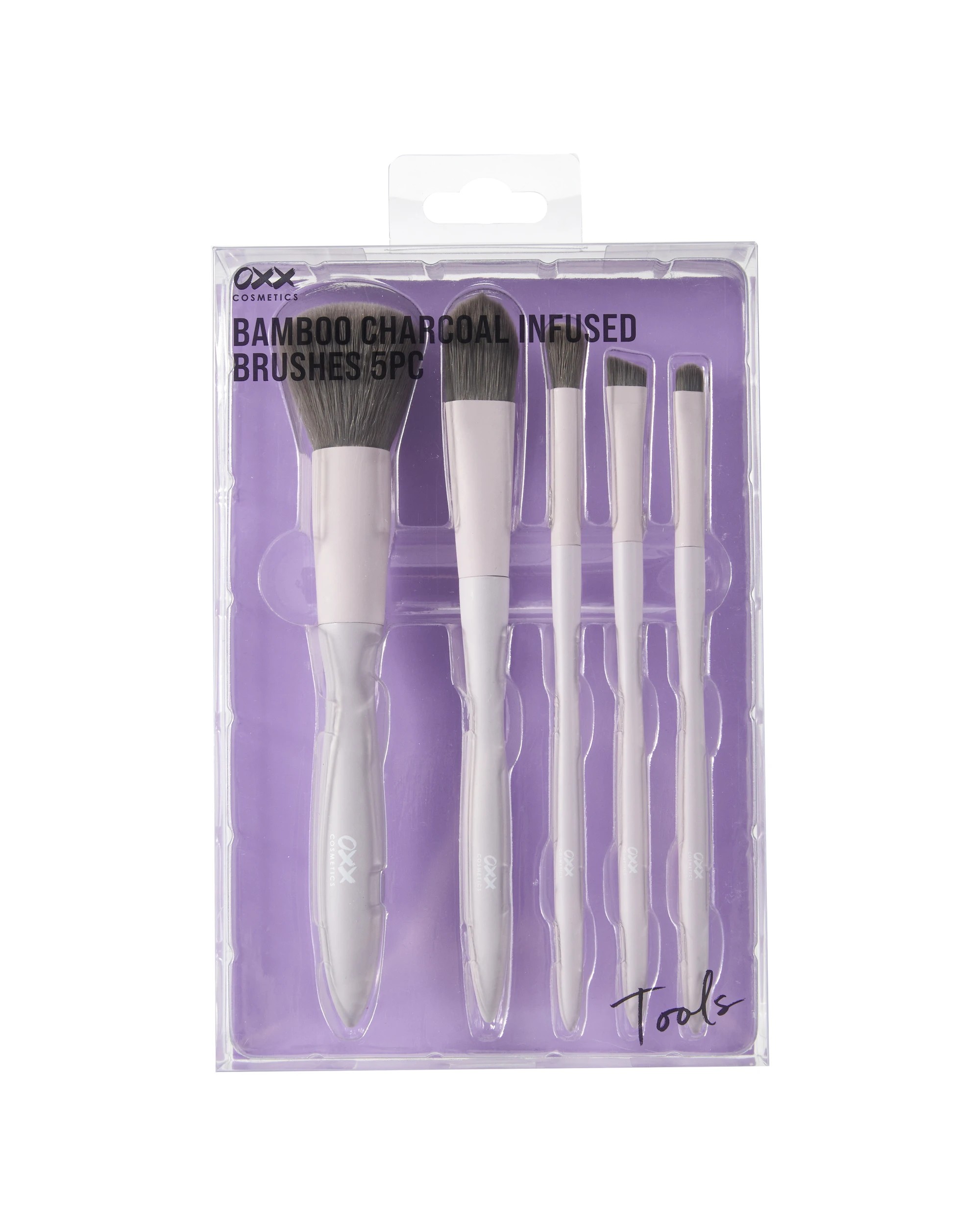 1 OXX Cosmetics 5 Piece Bamboo Charcoal Infused Brushes - Purple, 1 of 4