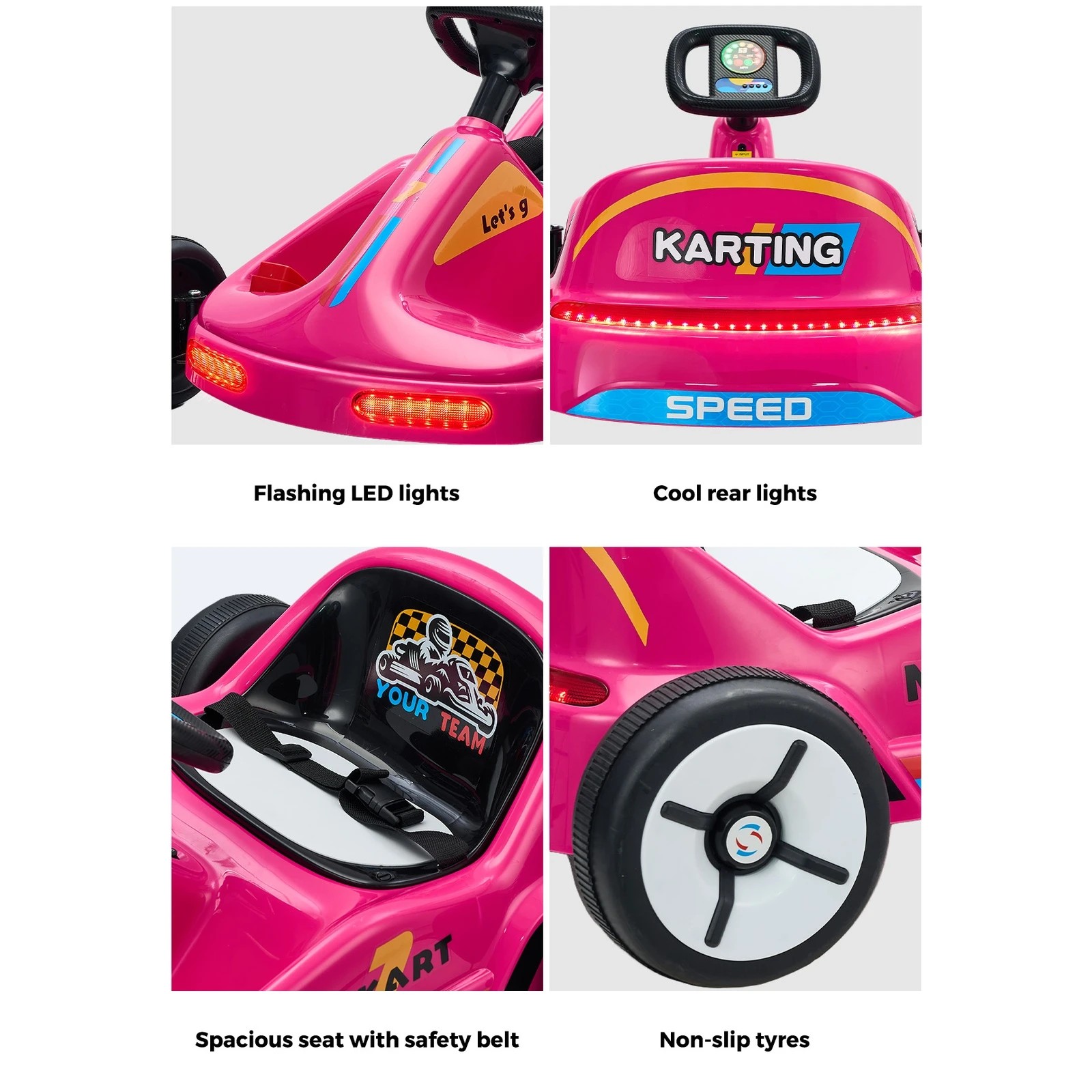 8 Mazam Kids Ride On Car Electric Kart Bluetooth Light Music Remote Control
 - Pink, 8 of 10