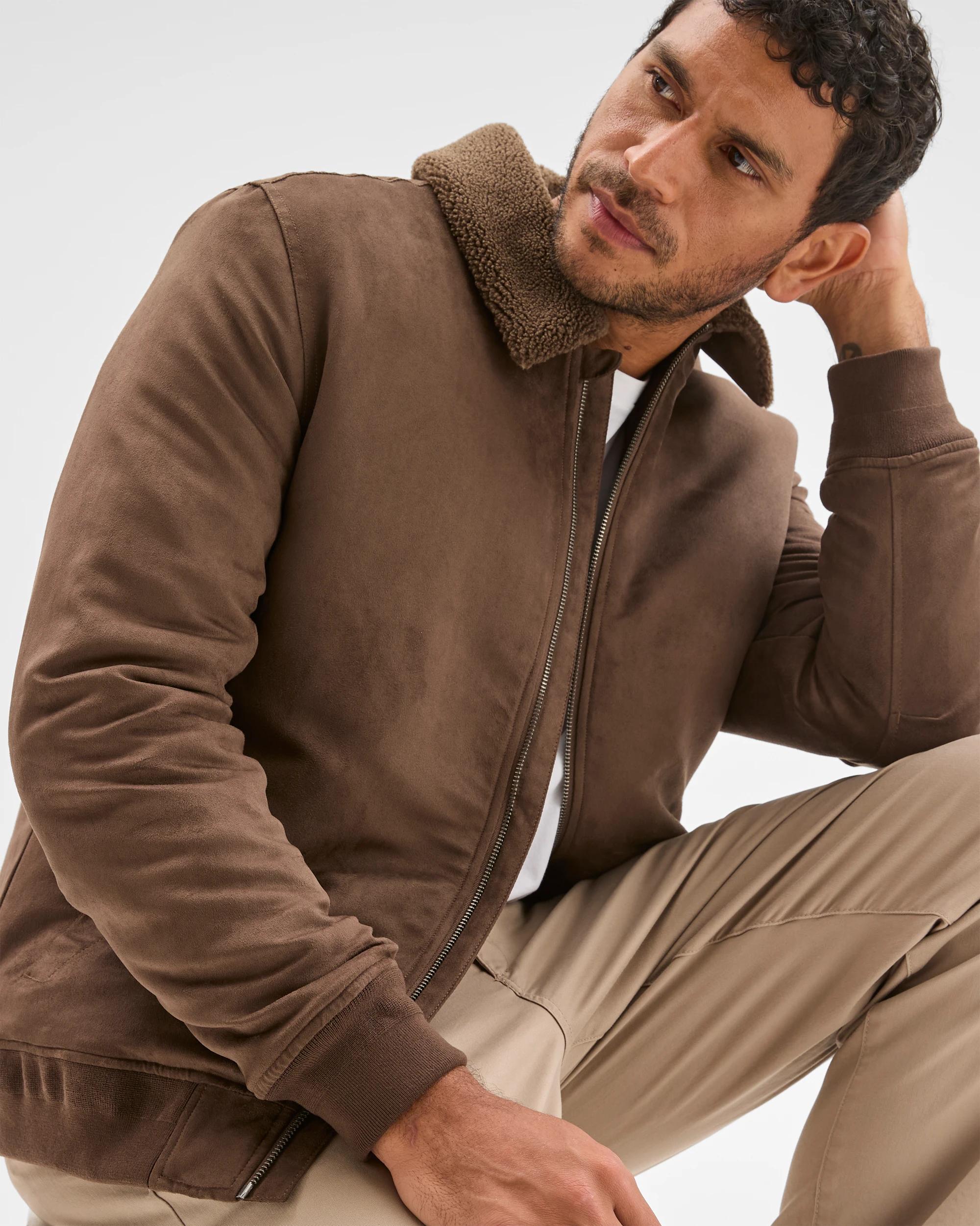 4 Target Man Faux Suede Jacket CHOCOLATE, 4 of 8