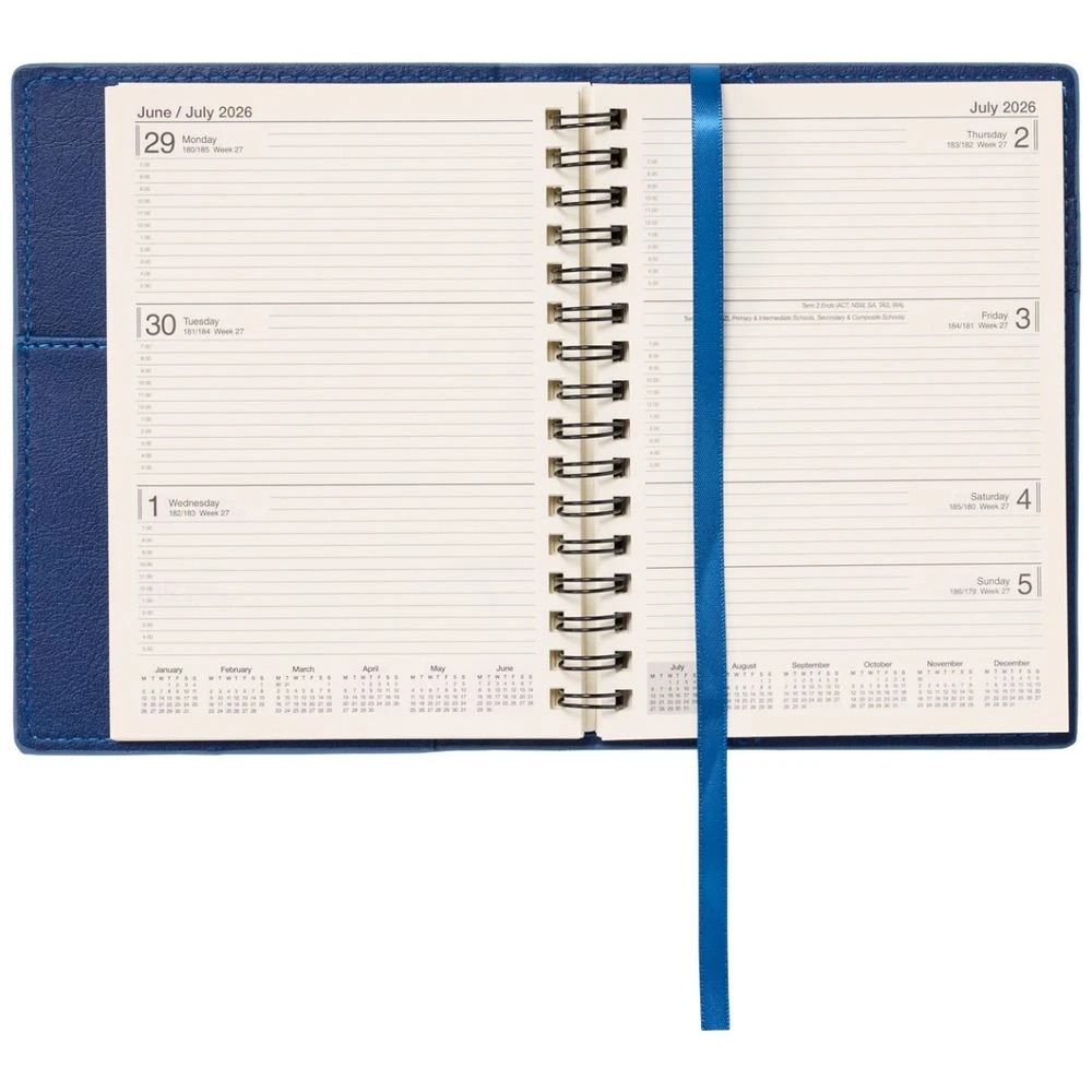 6 J.Burrows A6 Week to View 2026 2Tone Diary Spiral Navy, 6 of 7