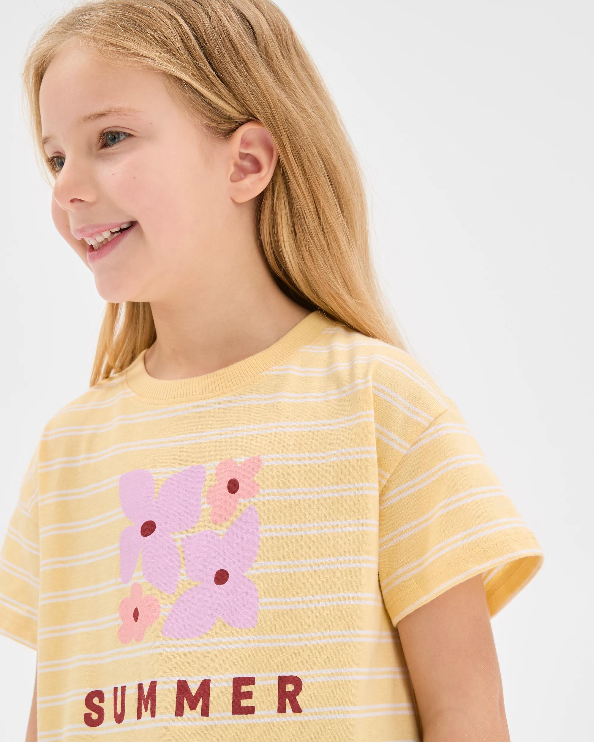 3 Target Kids Australian Cotton Oversized T-Shirt YELLOW STRIPE, 3 of 6