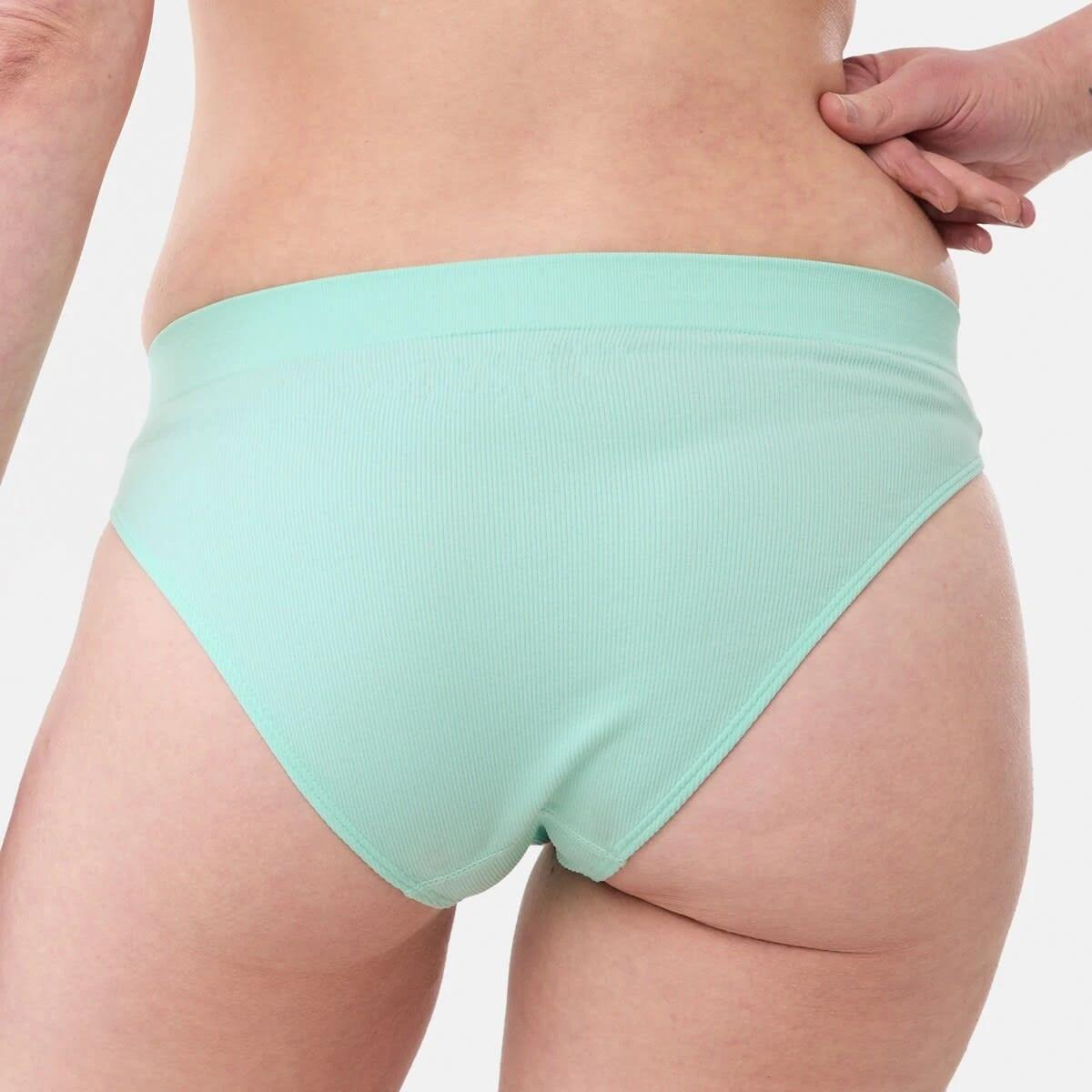 7 3 Pack Ribbed Seamfree Hi-Waist Bikini Briefs BLUE MARINE, BALLERINA, BRIGHT MINT, 7 of 8