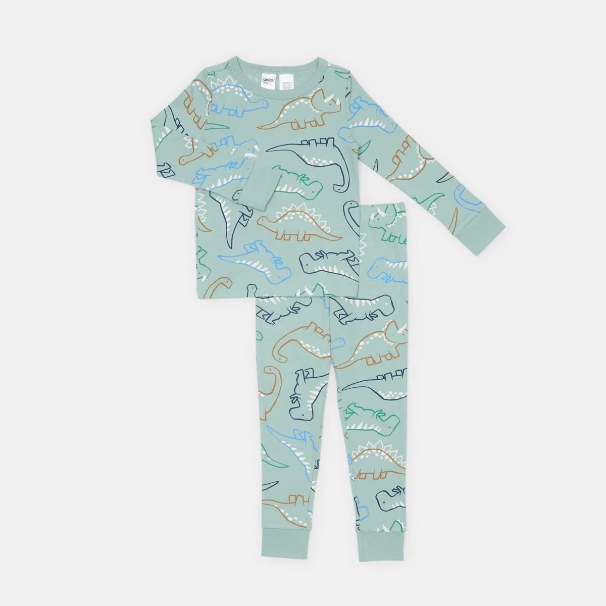 5 Rib Pyjama Set Blu Dino, 5 of 8