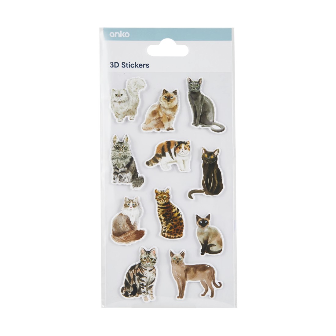 1 3D Stickers Sheet - Cats, 1 of 2