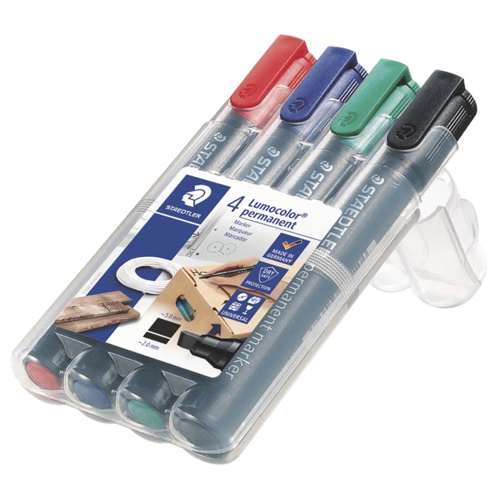 3 Staedtler Lumocolor 350 Permanent Marker Assorted 4 Pack, 3 of 6