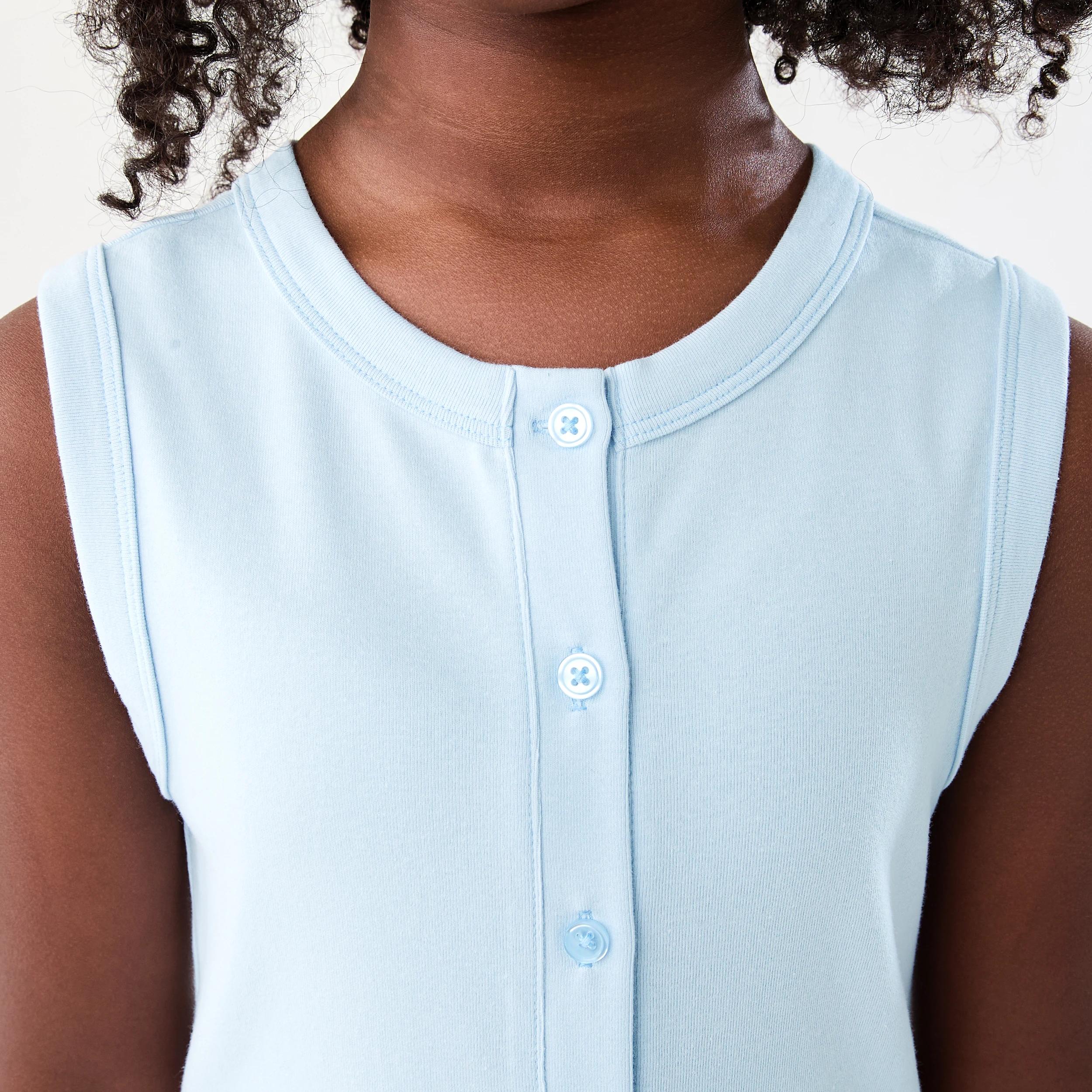 4 Button Through Rib Tank Ice Mist, 4 of 7