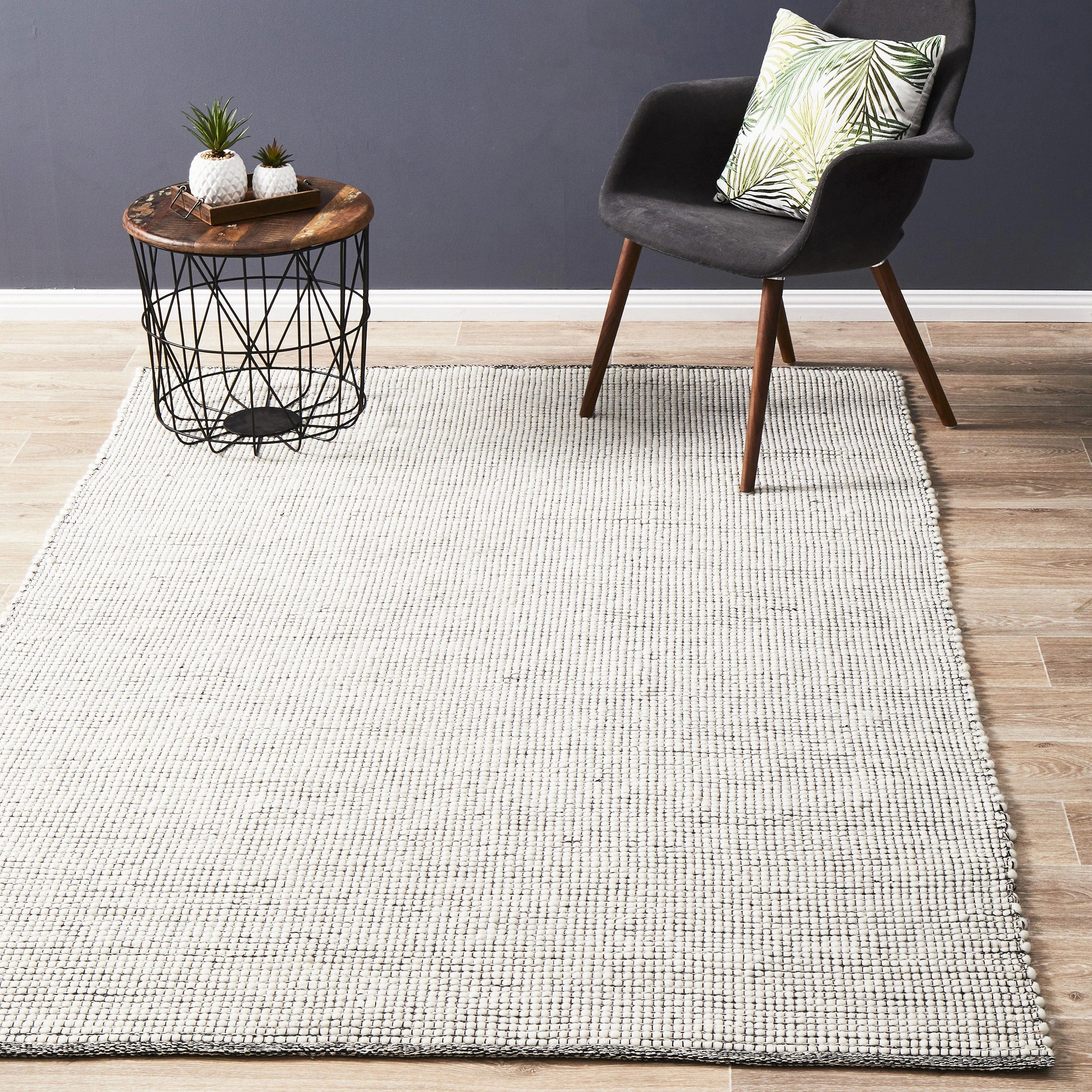 2 Common Ground Rugs Atelier Black 165x115cm - Small Hand Loomed Rug - Black, 2 of 7