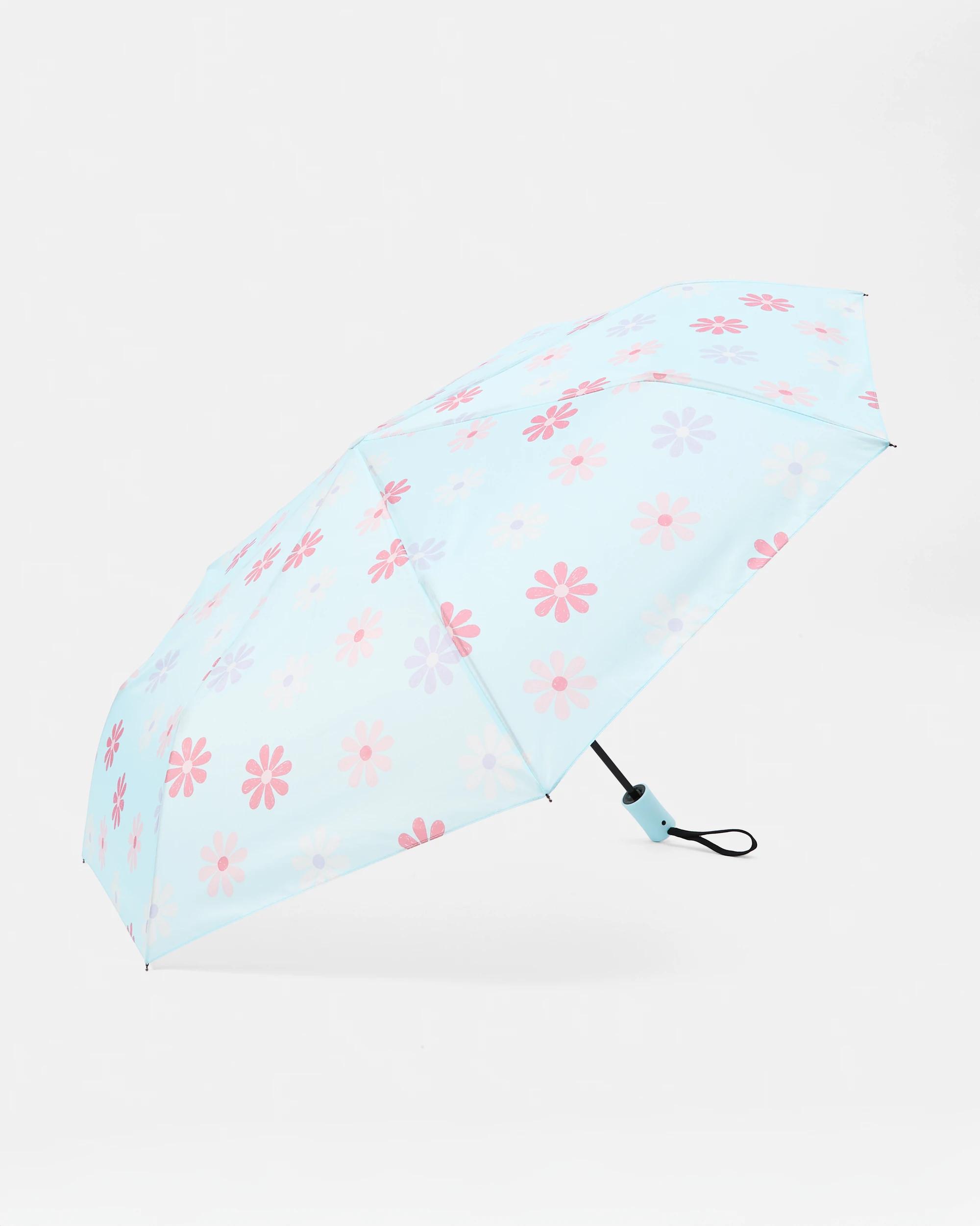 1 Collapsible Umbrella Blue Daisy, 1 of 5